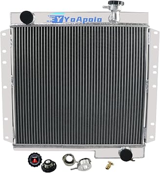 4 Row Aluminum Radiator for 1960-1984 Toyota Land Cruiser FJ40 FJ45 3.9L 4.2 L6 MT, Full Performance Aluminium Radiators, Automotive Replacement Radiator
