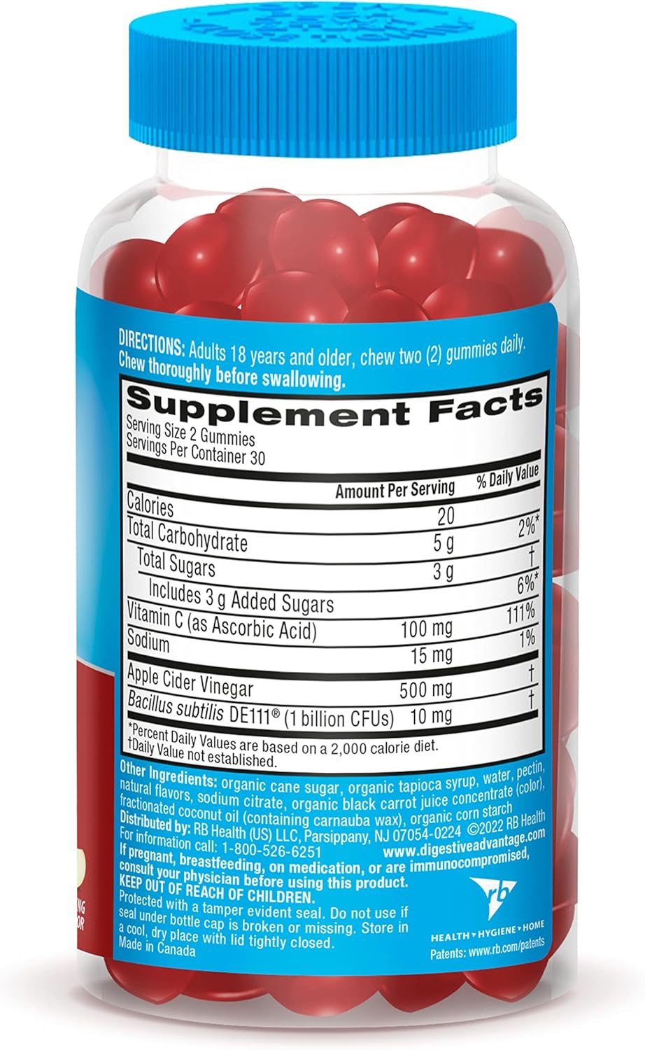 Buy Digestive Advantage Probiotic Gummies with Apple Cider Vinegar for