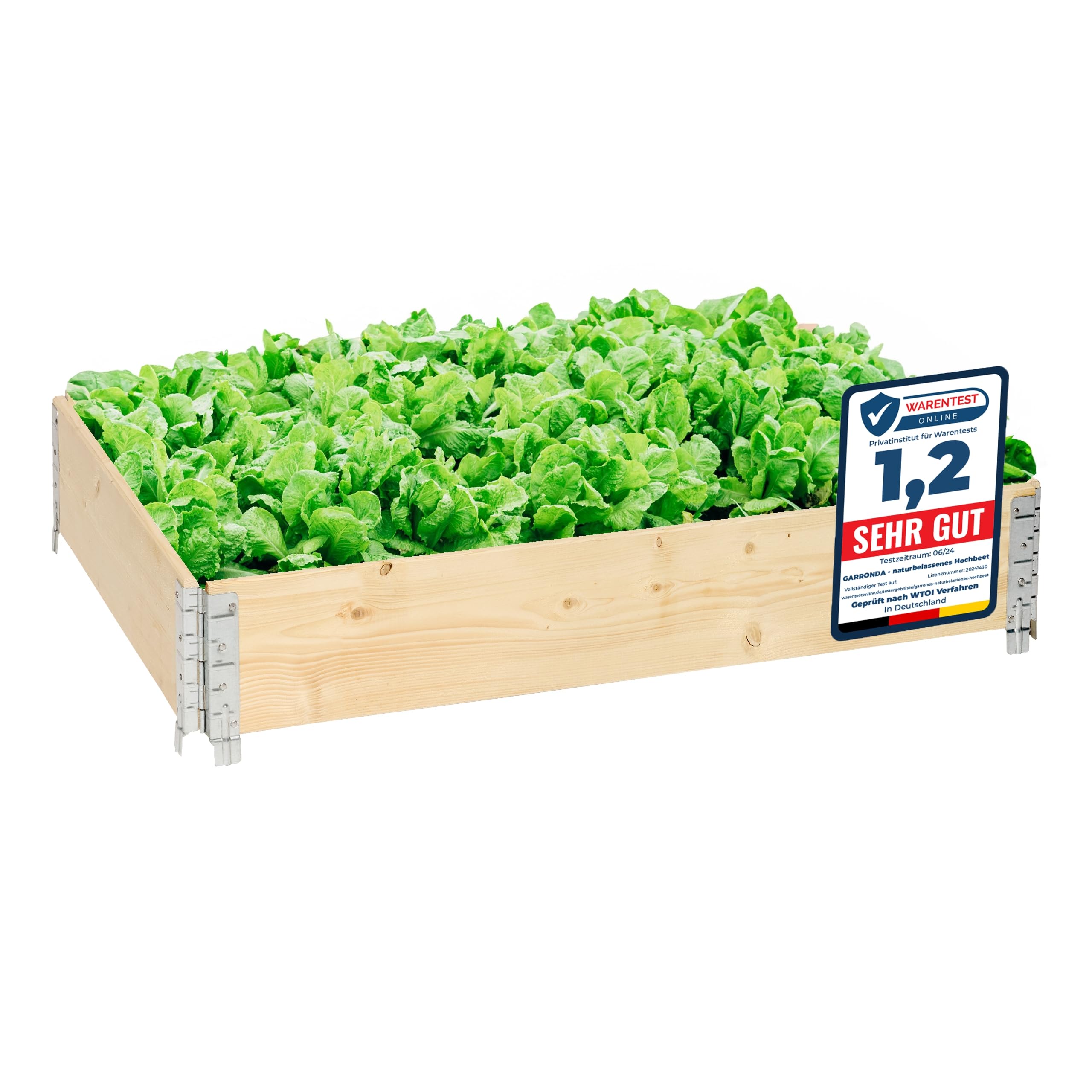 Cornice Per Pallet In Legno KADAX 120x80x22.5cm - Impilabile Per Aiuole Rialzate E Fioriere Da Giardino