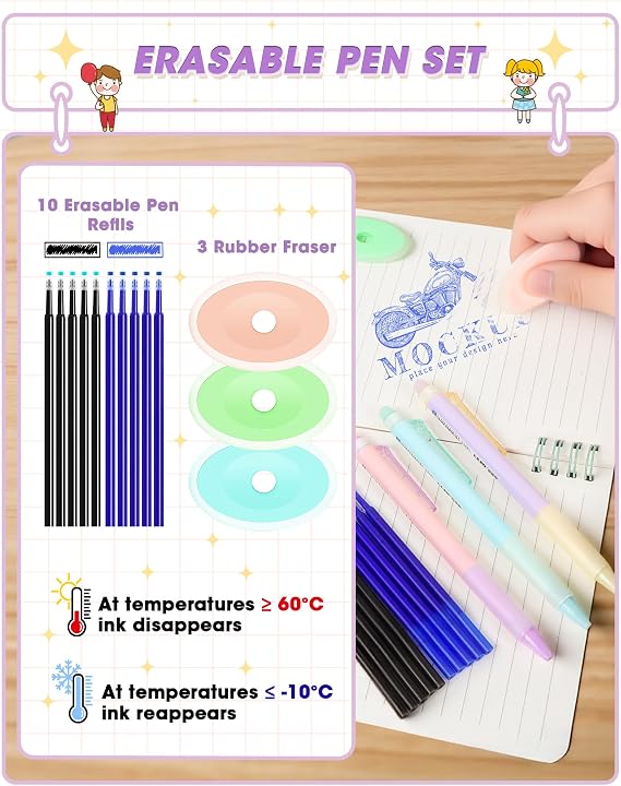 67PCS Aesthetic Stationery Supplies with Pencil Case, 12 Pastel Highlighters, 3 Erasable Pens,5 Multicolor Pen,5 Gel Pen, Stationery Set for Back to School, Beige