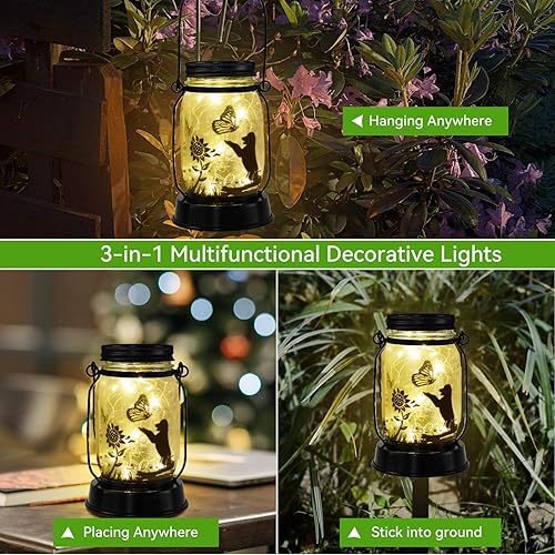 Miniatura 8 de Styleonme Linternas solares decorativas para exteriores, regalos para mamá, abuela, mujeres y todos, regalos de jardinería, luces solares de jardín