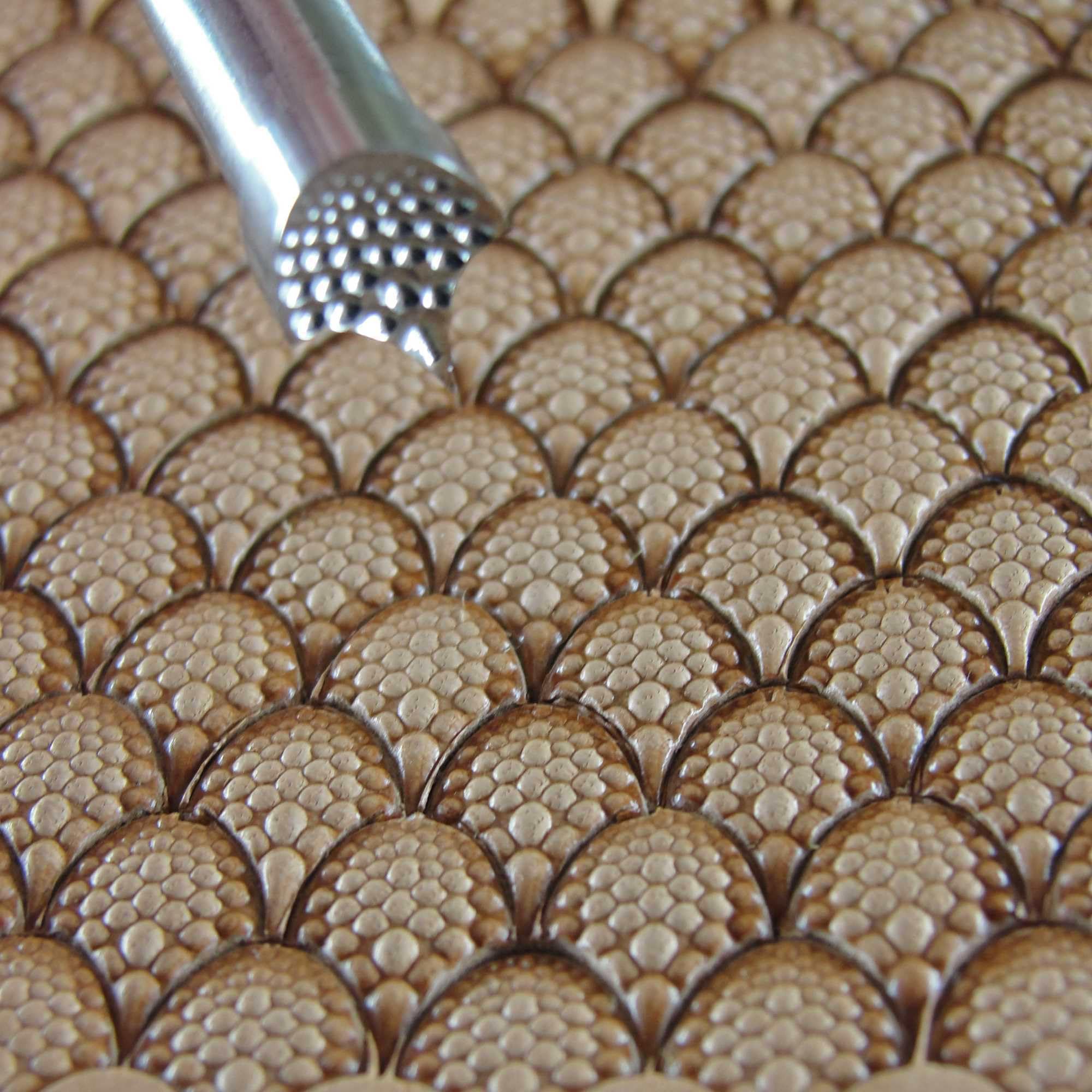 Small Textured Dragon Scale Geometric Leather Stamp, Stainless Steel Leather Stamping Tool, Zhong Jiang