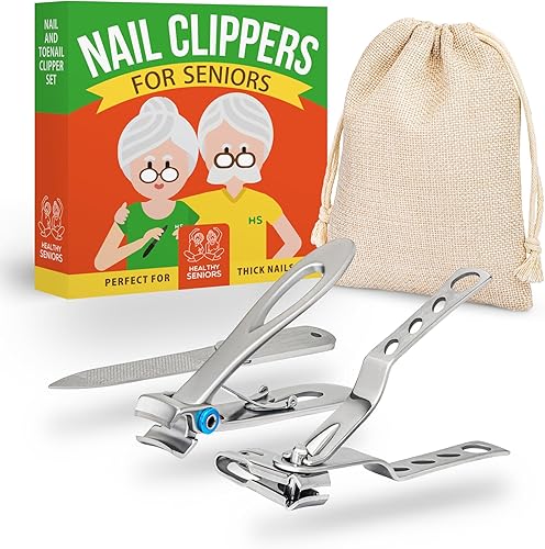 Juego de cortaúñas giratorio 360 de fácil agarre, cortaúñas afiladas y pesadas para uñas gruesas. Perfecto para diabéticos o personas mayores que