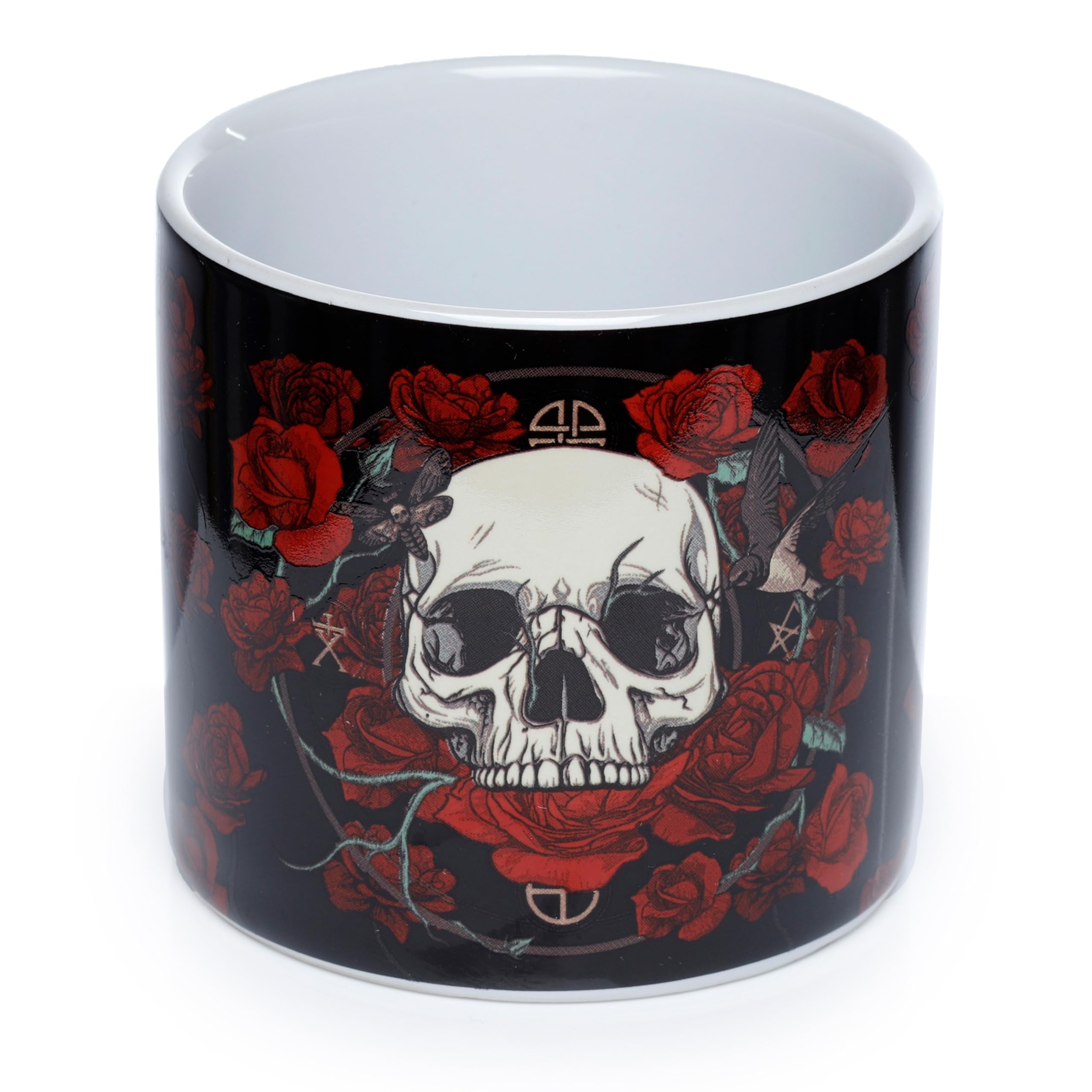Puckator Skulls & Roses Ceramic Indoor Plant Pot - Small - Indoor Decorative Plant Pots - House Plant Basket Pot Gifts - Home Decoration Gift - Planter Planters For Women - Flowerpot