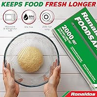 Vista 5 de Ronaldos - Película de seguridad alimentaria, envoltura de plástico de 12 pulgadas x 2000 pies, grado comercial, utilizada para la industria