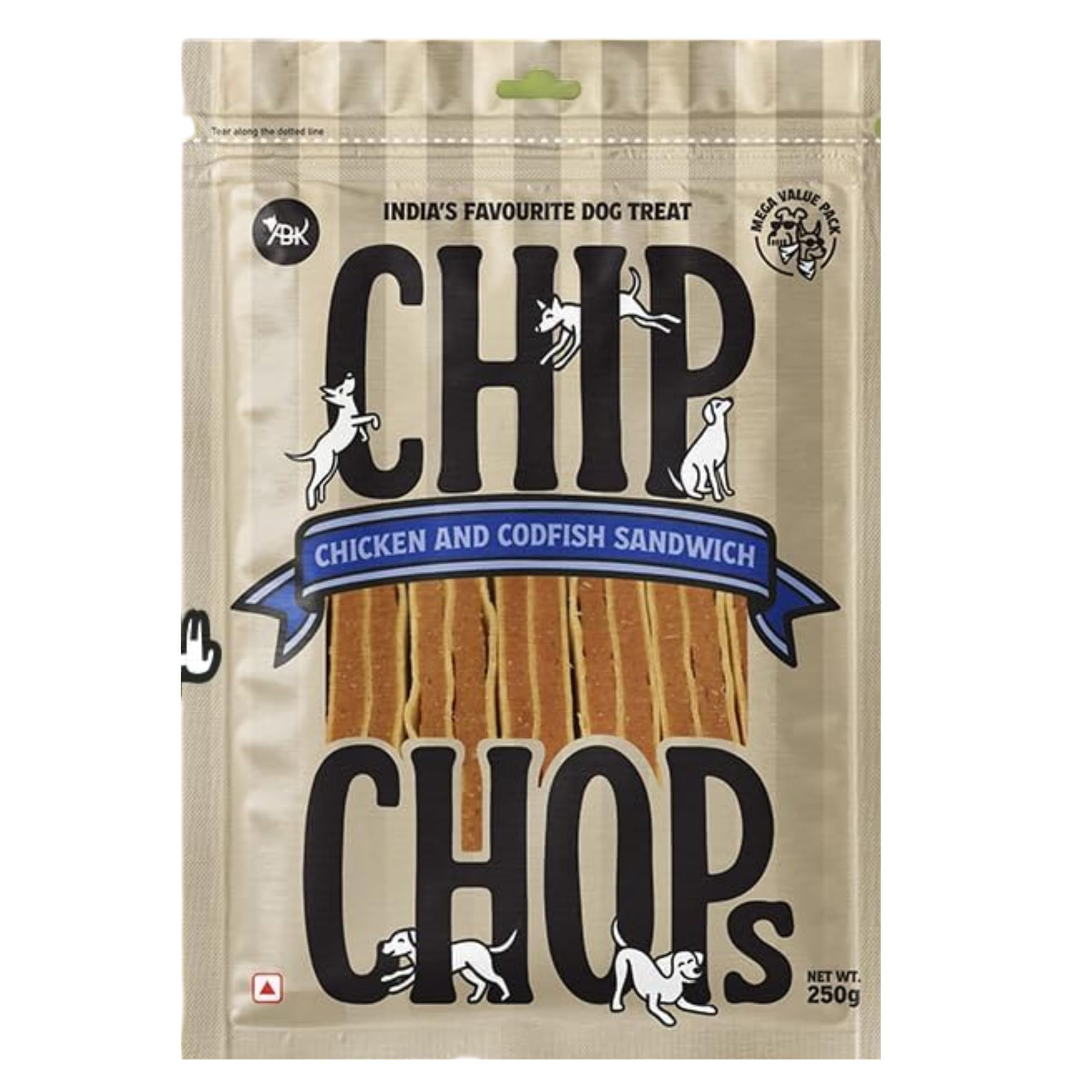 Chicken & Codfish Sandwich Stick Dog Treat | High Protein, Easily Digestible Snack | Supports Overall Health | Suitable for All Dog Breeds & Ages, 70G