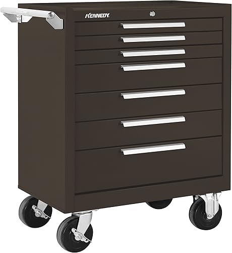 Kennedy Manufacturing 297Xb - Armario de herramientas rodante de 7 cajones con ruedas de pecho color marrón arrugado