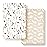 GRSSDER Stretchy Ultra Soft Jersey Knit Fitted Pack n Play Sheets Set 2 Pack, Neutral Portable/Mini Cribs Sheets, Fit Playards Mattress Pads Safe and Snug, Stylish Pretty Flora for Baby, Beige