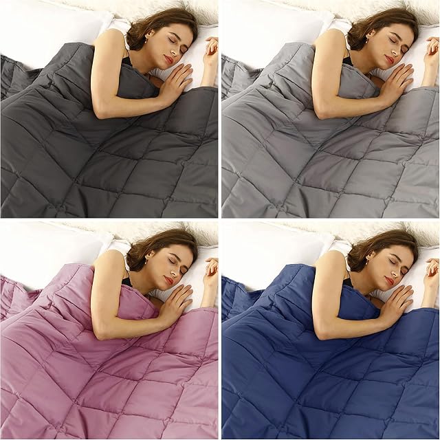 Beldora Luxury Weighted Blanket Anti-Allergy Anti-Bacterial Help Anxiety Autism Depression Stress Insomnia Mental Health Aid Sleep Therapy Adults, Kids, (Charcoal Grey, Large 150x200cm (6.8kg) 15lb)