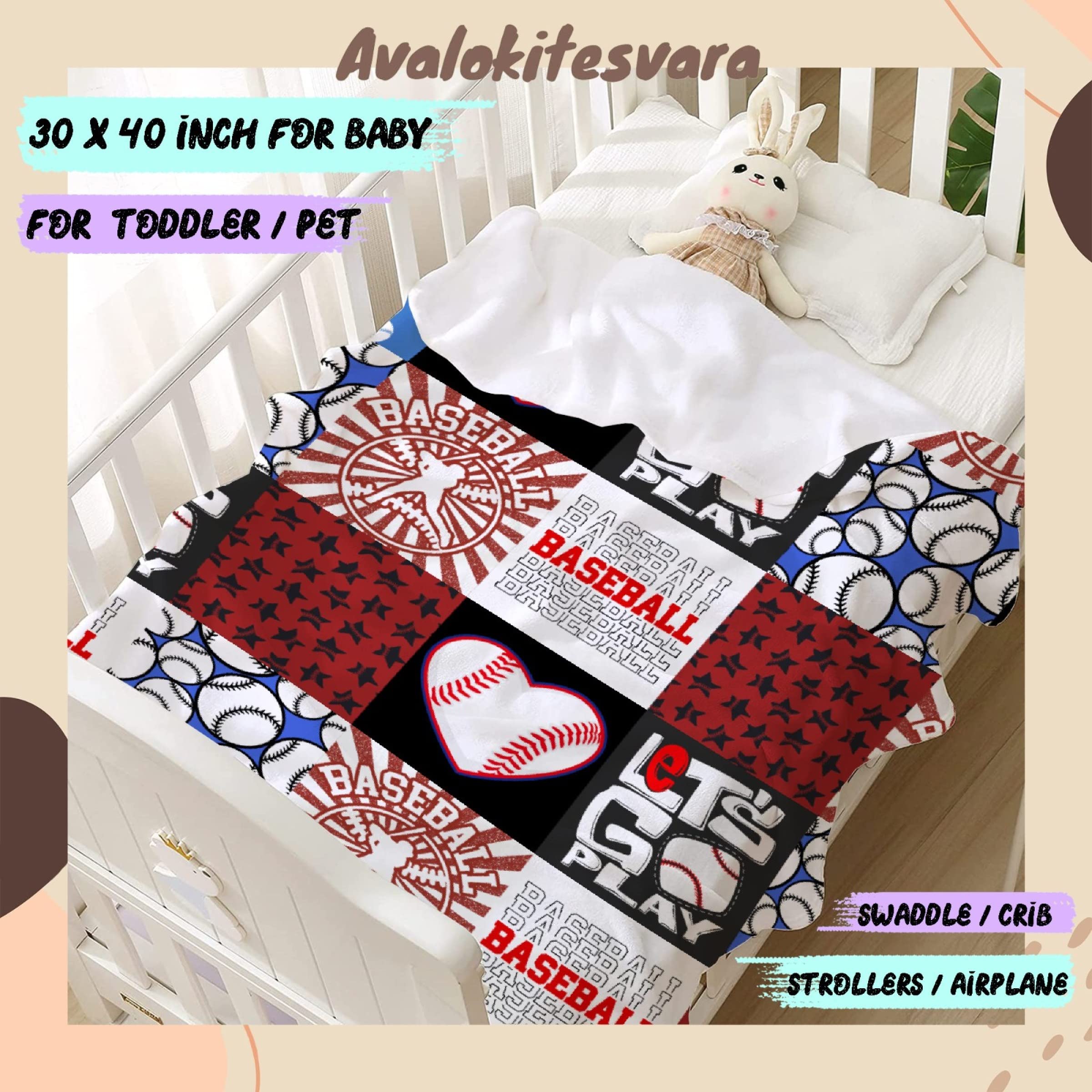 ARTBLANKET Baseball Blanket for Fall Winter Spring All Season Warm Fuzzy 60x50 in for Medium Teen/Travel Microplush Lightweight Thermal Fleece Summer Autumn Blankets for Couch Bed Sofa