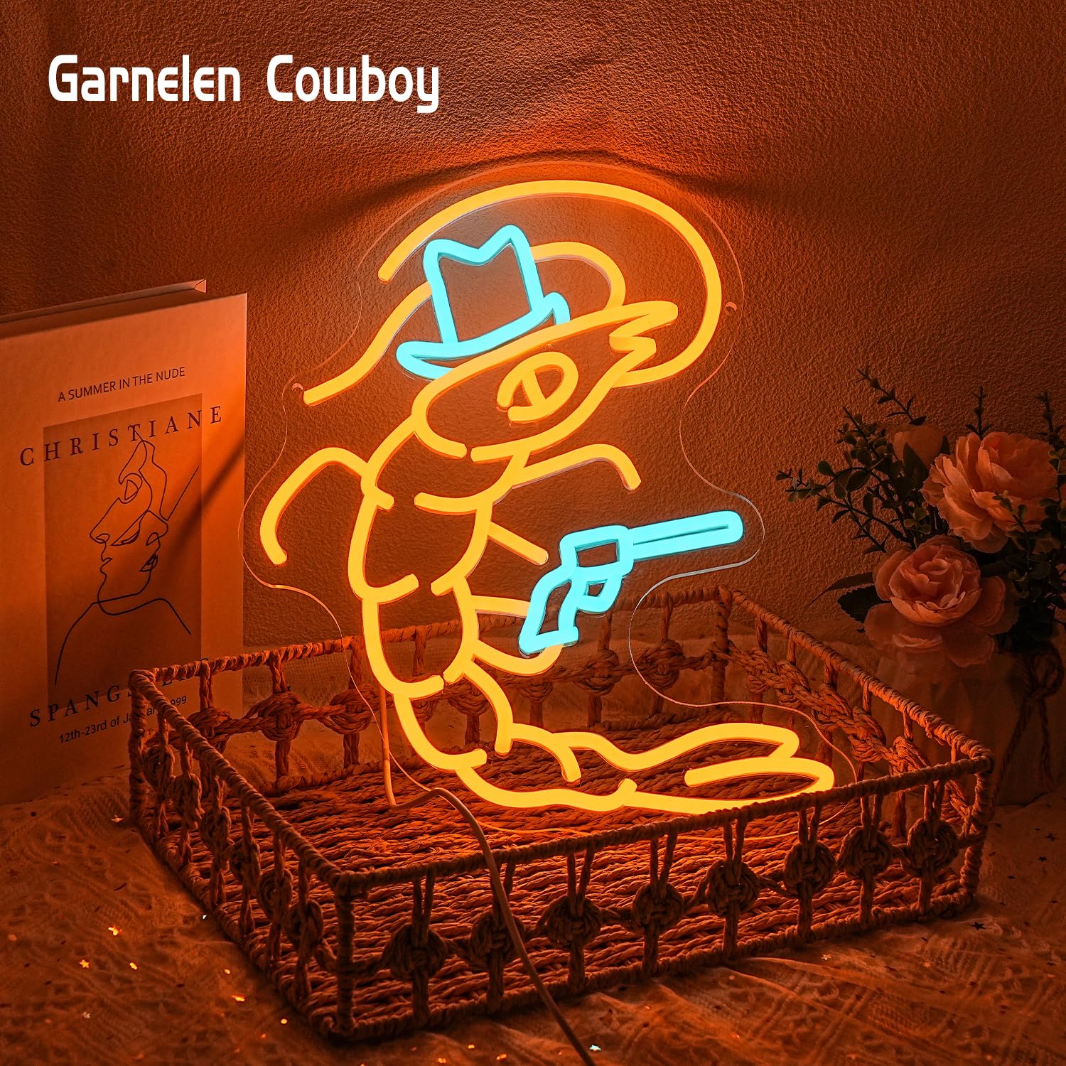 Garnele Cowboy Neon Schild Hummer LED Schild Waffe Leuchtreklame Ozean Leuchtschild Tier Neon licht für Küche Männerhöhle Schlafzimmer Fischrestaurant Geschäft