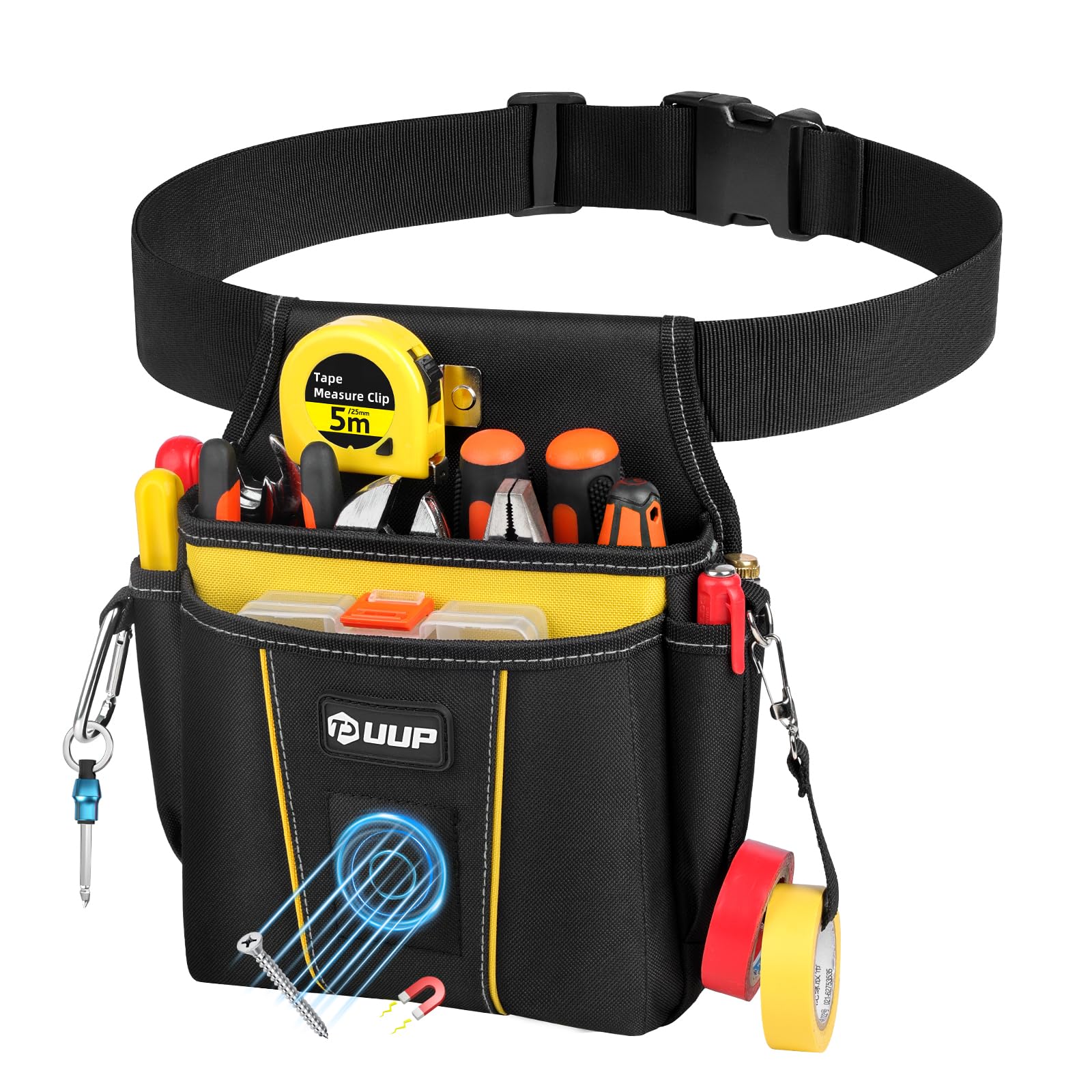 UUP Tool Belt for Men, 10 Pockets Magnetic Tool Pouch Heavy Duty Toolbelt