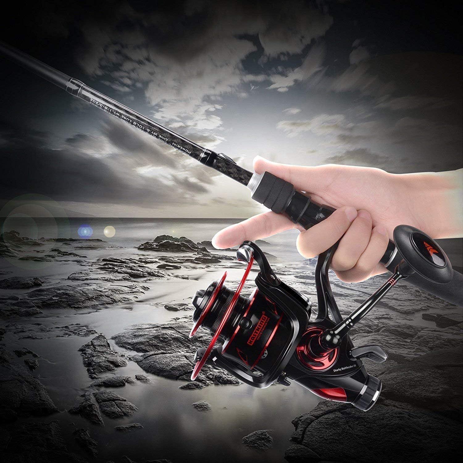 Amazon カストキング Kastking リール Sharky Baitfeederiiiスピニングリール リアドラグ 3000 4000 5000 6000 海水 淡水 スペアスプール付 Kastking スピニングリール
