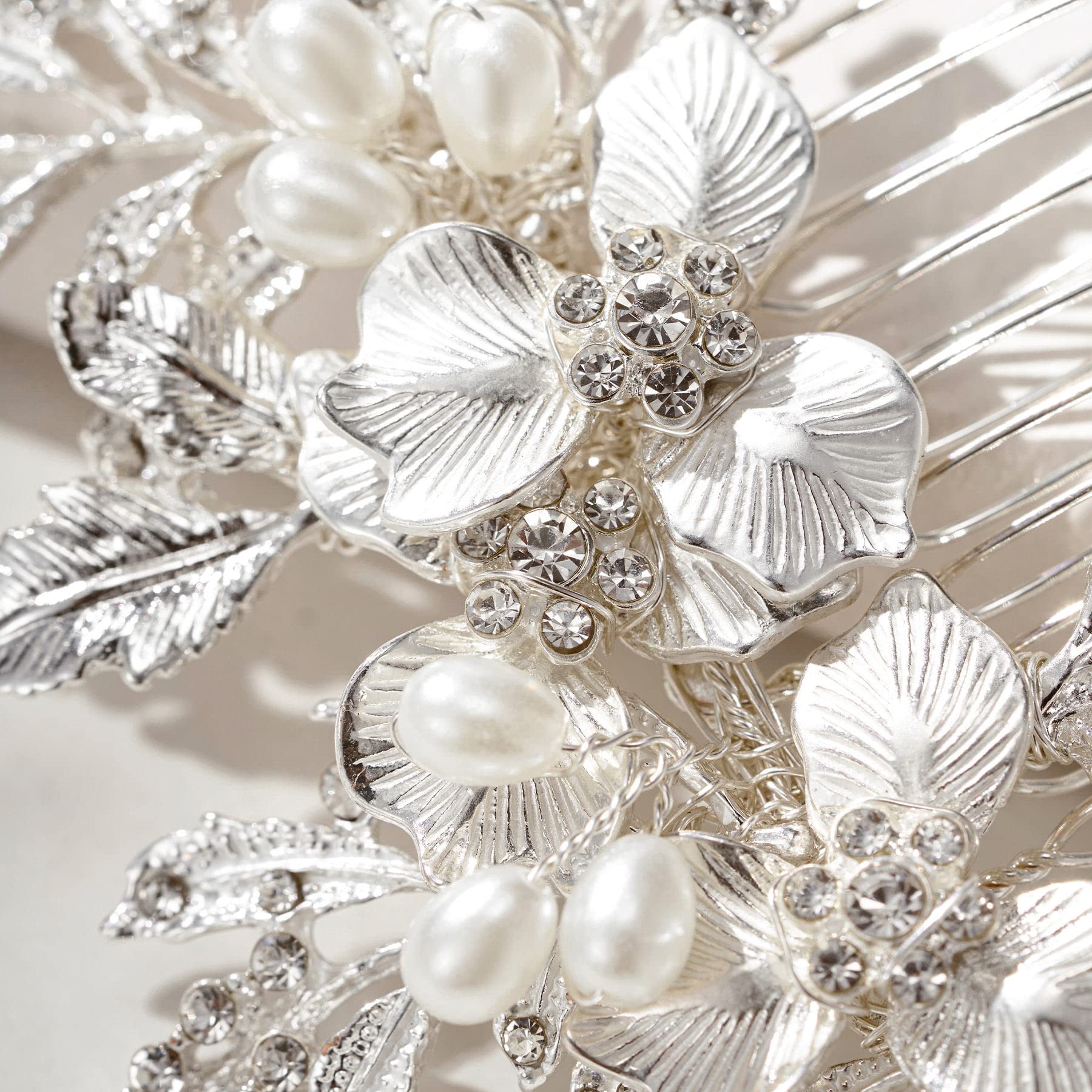 Amazon.com : SWEETV Handmade Wedding Hair Comb Clip  display picture 2