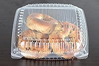 Vista 45 de Daxwell 8 x 8 x 3 pulgadas con bisagras de plástico (OPS) recipientes para llevar, microondas, E10005891 (caja de 200)