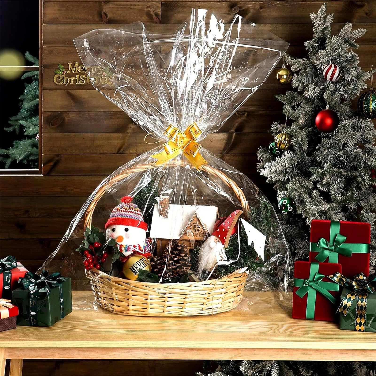 Sacchetti di cellophane trasparenti, 200 pezzi, 25 x 5 cm, sacchetti di cellophane trasparenti per caramelle, sacchetti di cellophane con 200 legami a torsione, sacchetti regalo in OPP, trasparenti