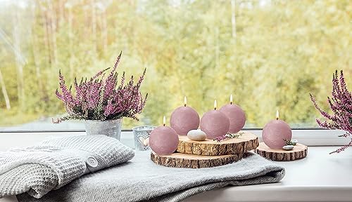 Miniatura 8 de BOLSIUS Paquete de 3 velas rústicas con forma de rosa ceniza, 3 pulgadas, calidad europea premium, cera natural ecológica a base de plantas, sin