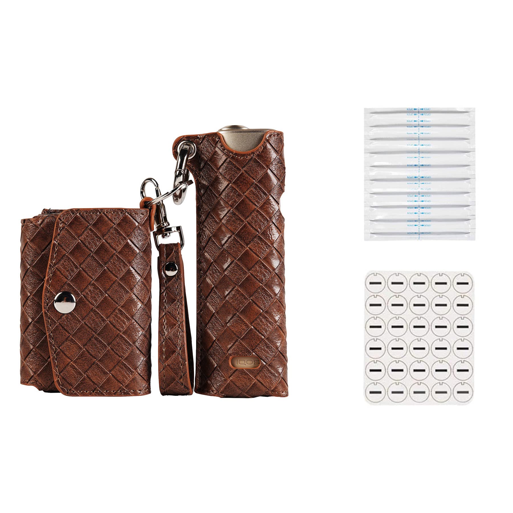 Custodia Porta Sigarette In Pelle PU – Intrecciata, Con Lanyard E Porta Di Ricarica – Per Iluma One E Accessori Starters - 2