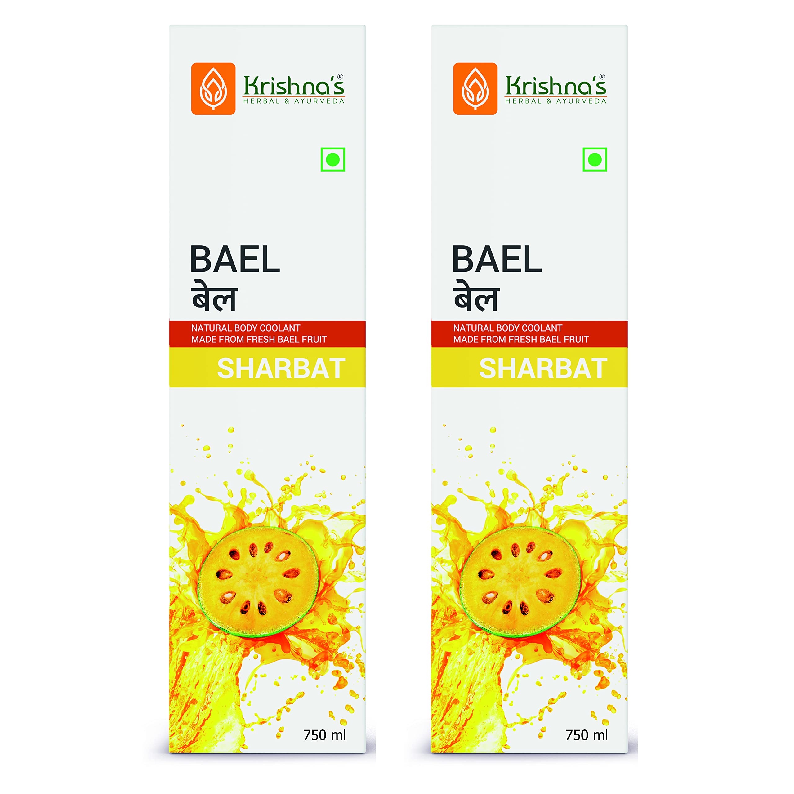 KRISHNA'S HERBAL & AYURVEDA Bael Sharbat - 750 Ml (Pack Of 2) | Rejuvenation Drink | Bel Sharbat | Beal Sharbat
