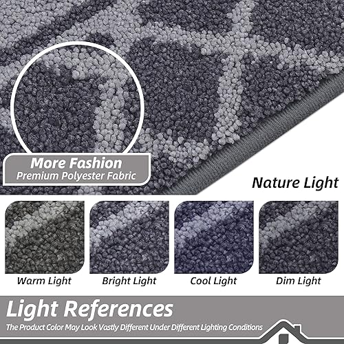 Miniatura 8 de BEQHAUSE Tapete para puerta atrapador de suciedad, antideslizante, absorbente, de bienvenida, de bajo perfil, lavable, para patas fangosas, entrada,