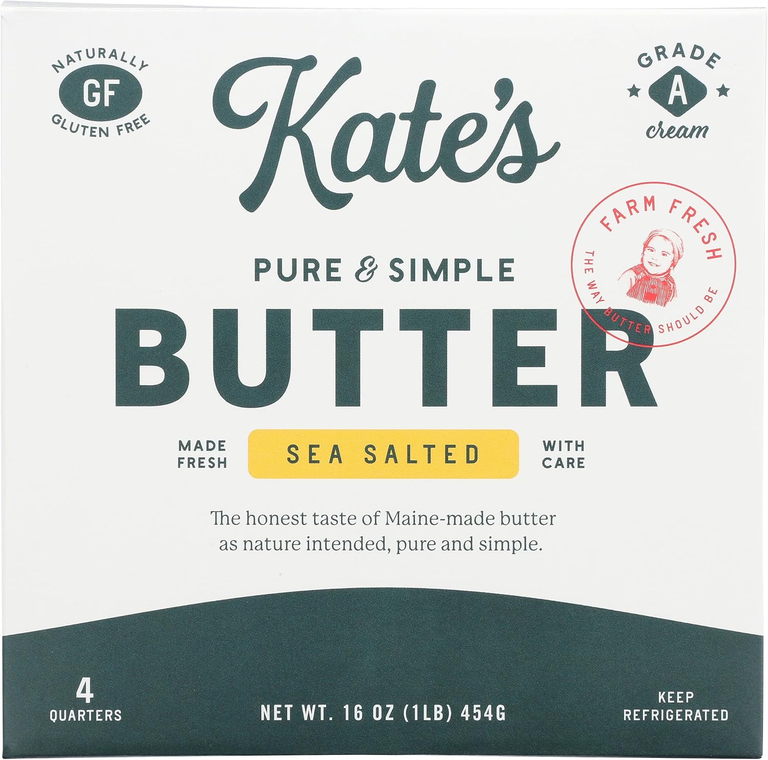 KATES BUTTER Homemade Salted Butter, 16 OZ