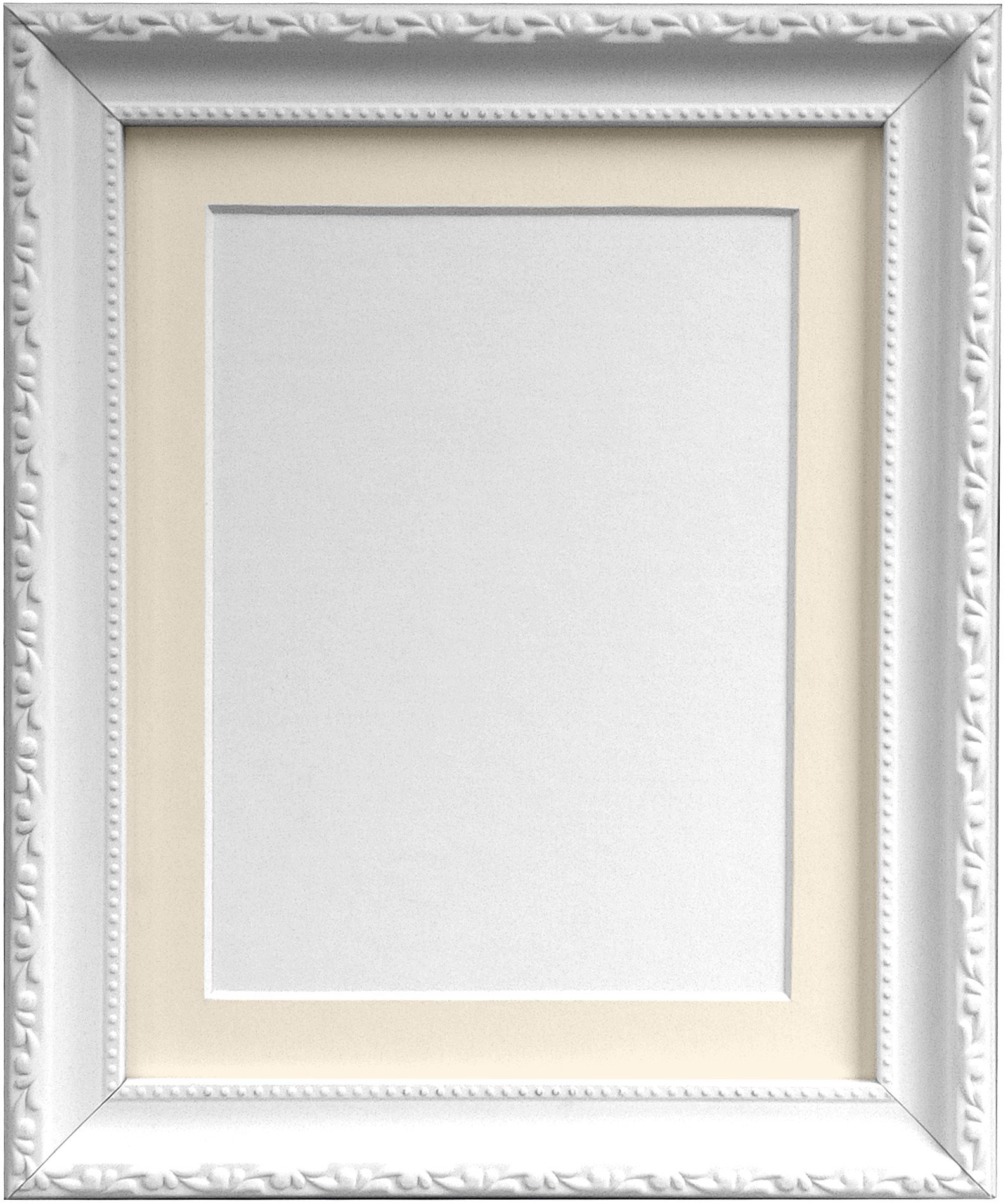 FRAMES BY POST 30mm White Picture Photo Frame with Ivory Mount 16" x 12" For Pic Size 12" x 8" — image 1