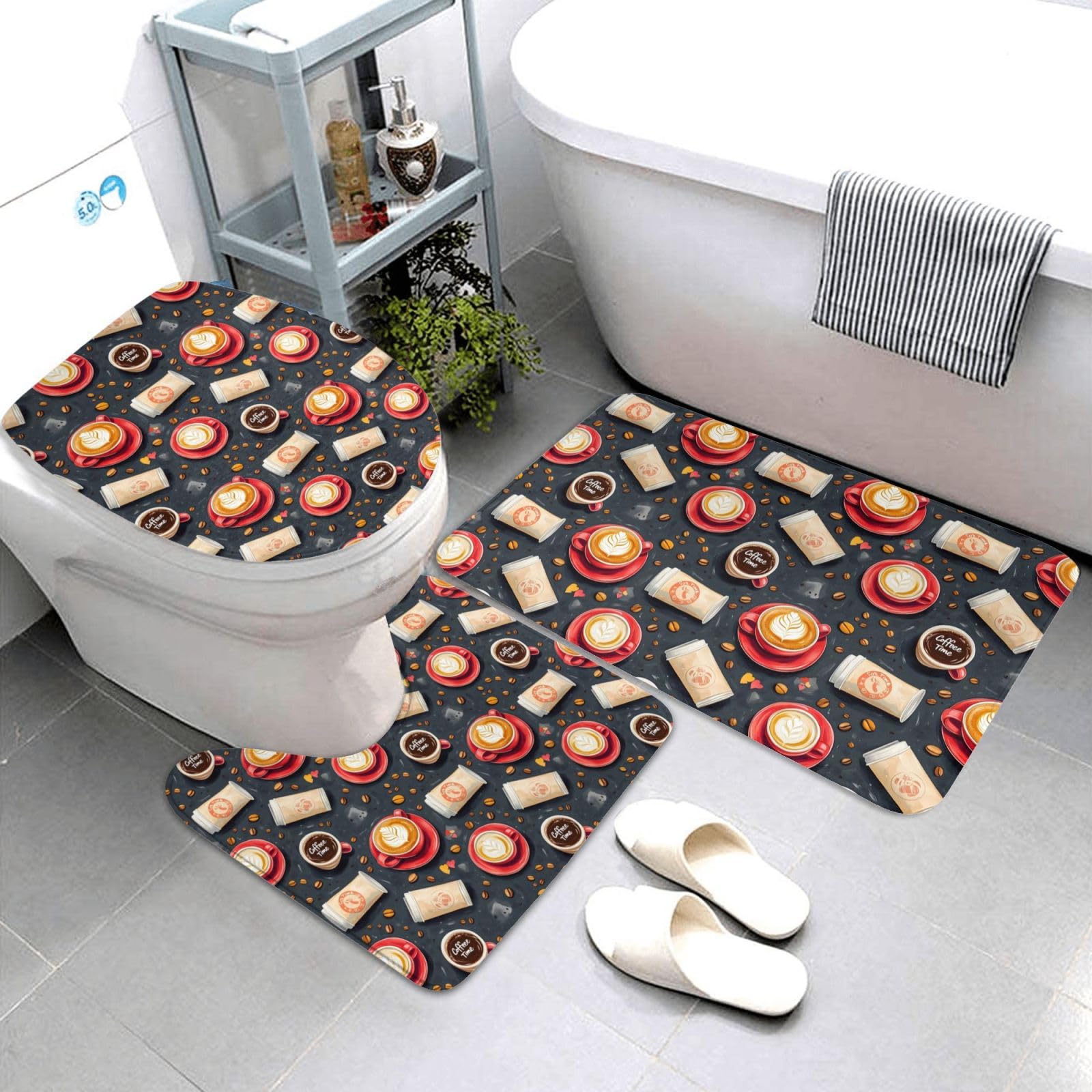 Tapis de salle de bain motif café pour réveiller votre décoration