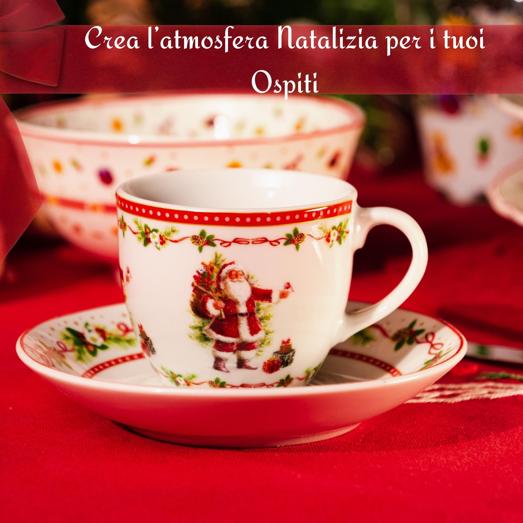 The Coffee House Set 6 Tazzine Caffè + Piattini Personalizzati Con Nomi | Idea Regalo Compleanno Natale In Scatola Rossa - Foto 12