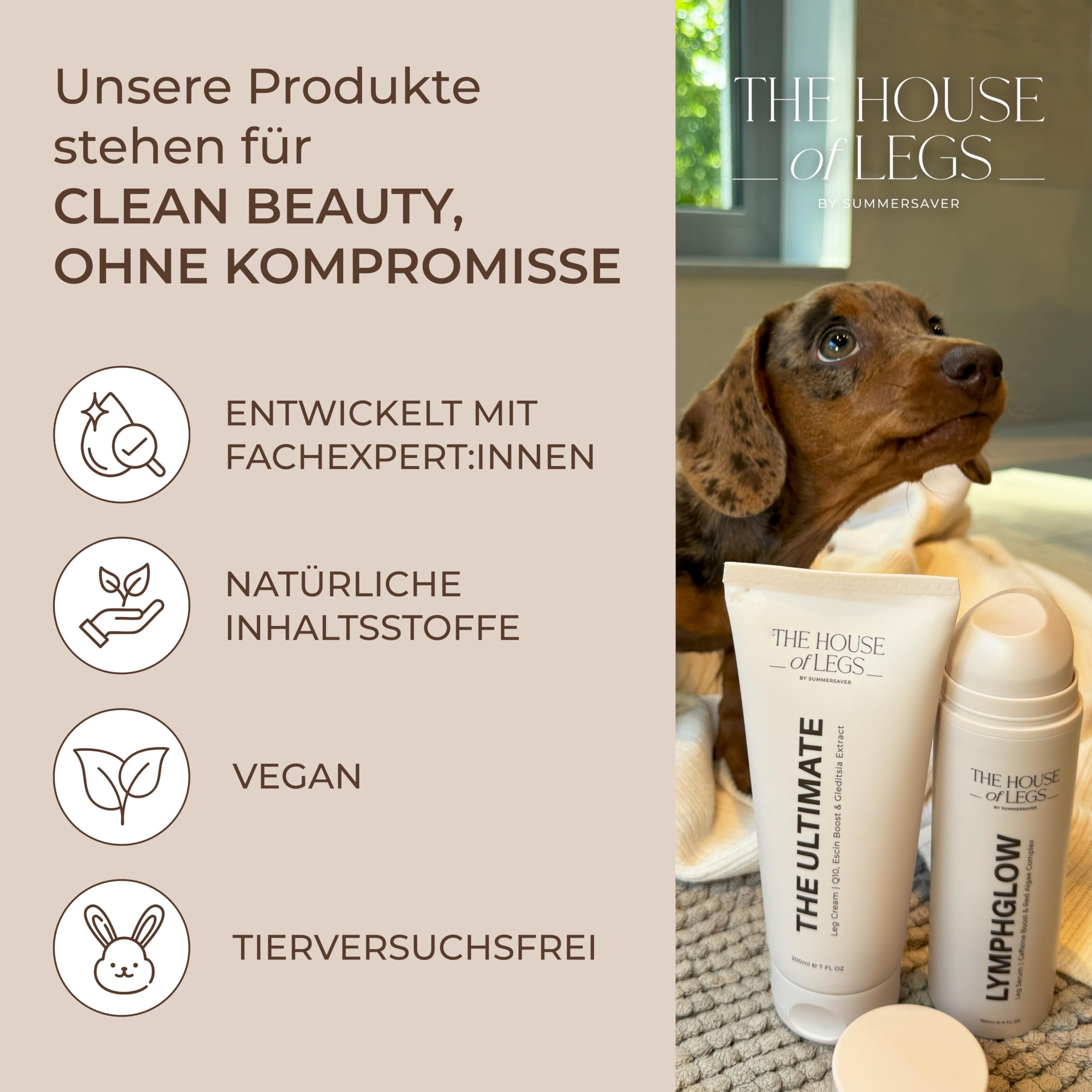 THE HOUSE of LEGS – Ultimate Leg Ritual Trio | Premium Beinpflege-Set mit EMS & Lichttherapie, LymphGlow Serum & Ultimate Leg Cream | Für straffe Konturen, leichte Beine & sichtbaren Glow