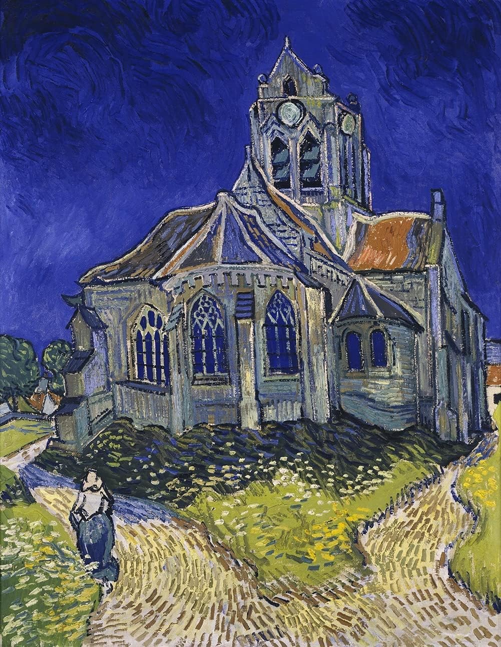 DIY Oil Painting Paint by Numbers Kit for Adults Orville Church Van Gogh's Works Beginner Drawing with Brushes Christmas Decor Decorations Gifts