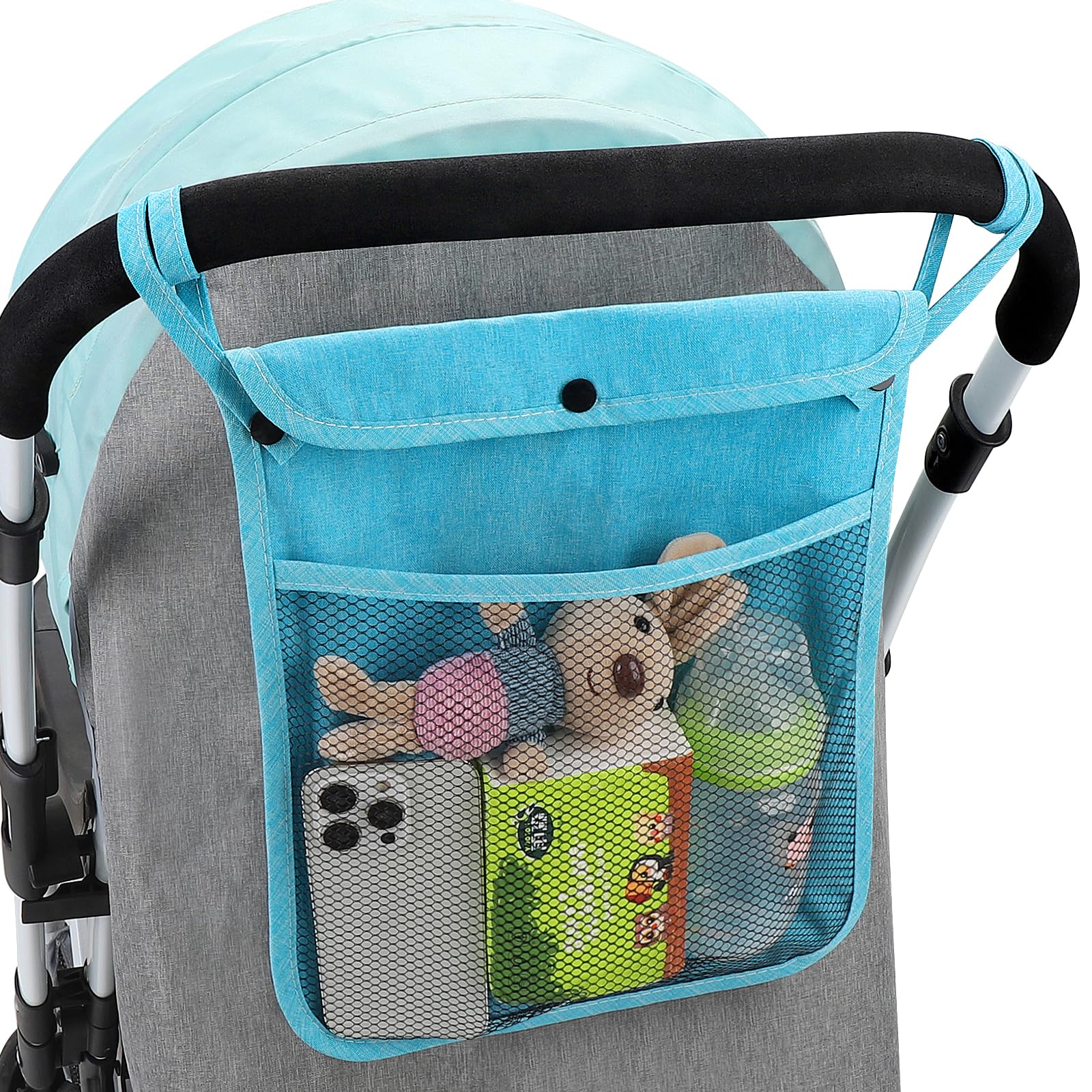 Accmor Universal Stroller Organizer, Mesh Bag Fits for Uppababy, Nuna, Britax, Doona Strollers, Non-Slip Adjustable Stroller Mesh Cargo Net Storage
