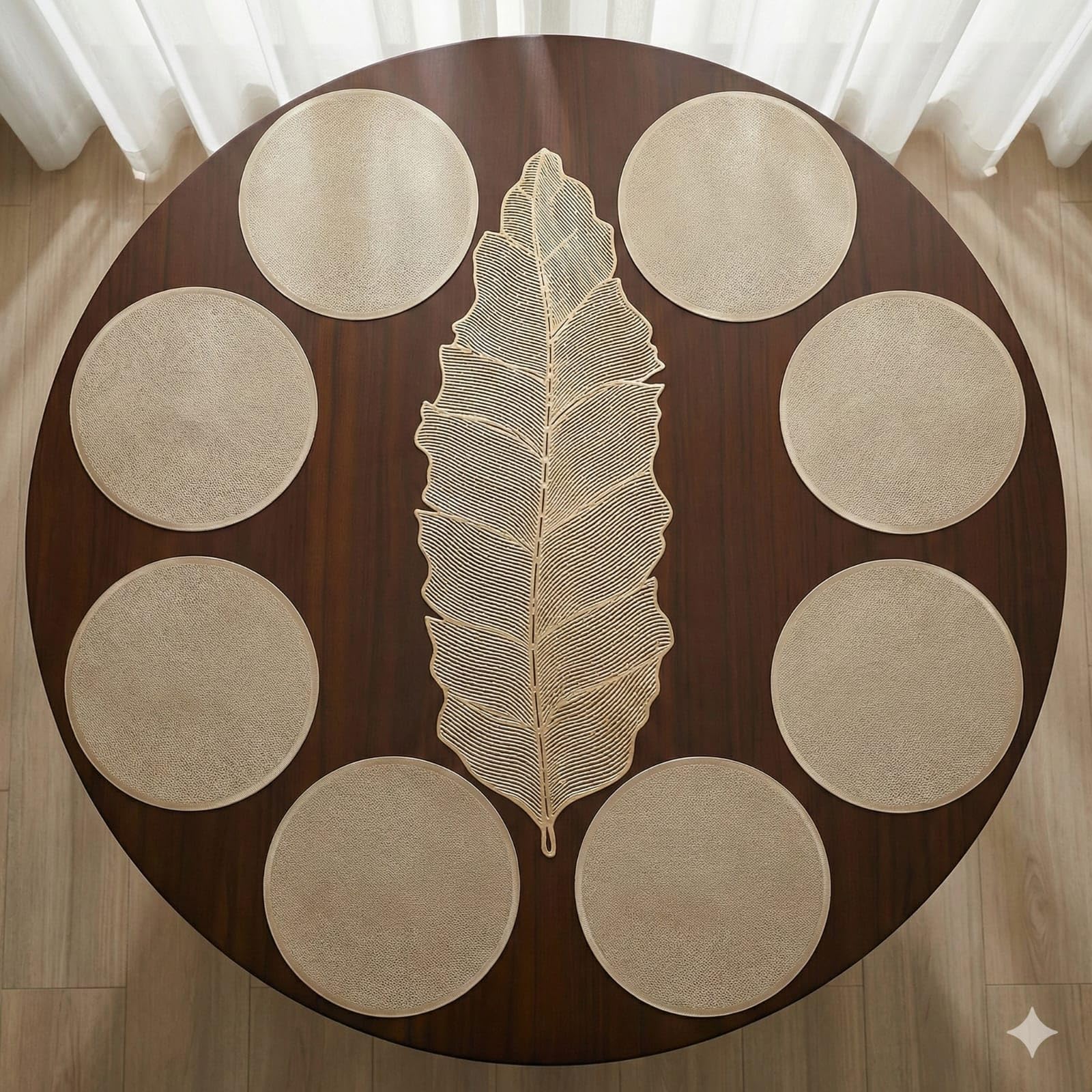 Dining Table Mat & Runner Set - Elegant Table Protection -12