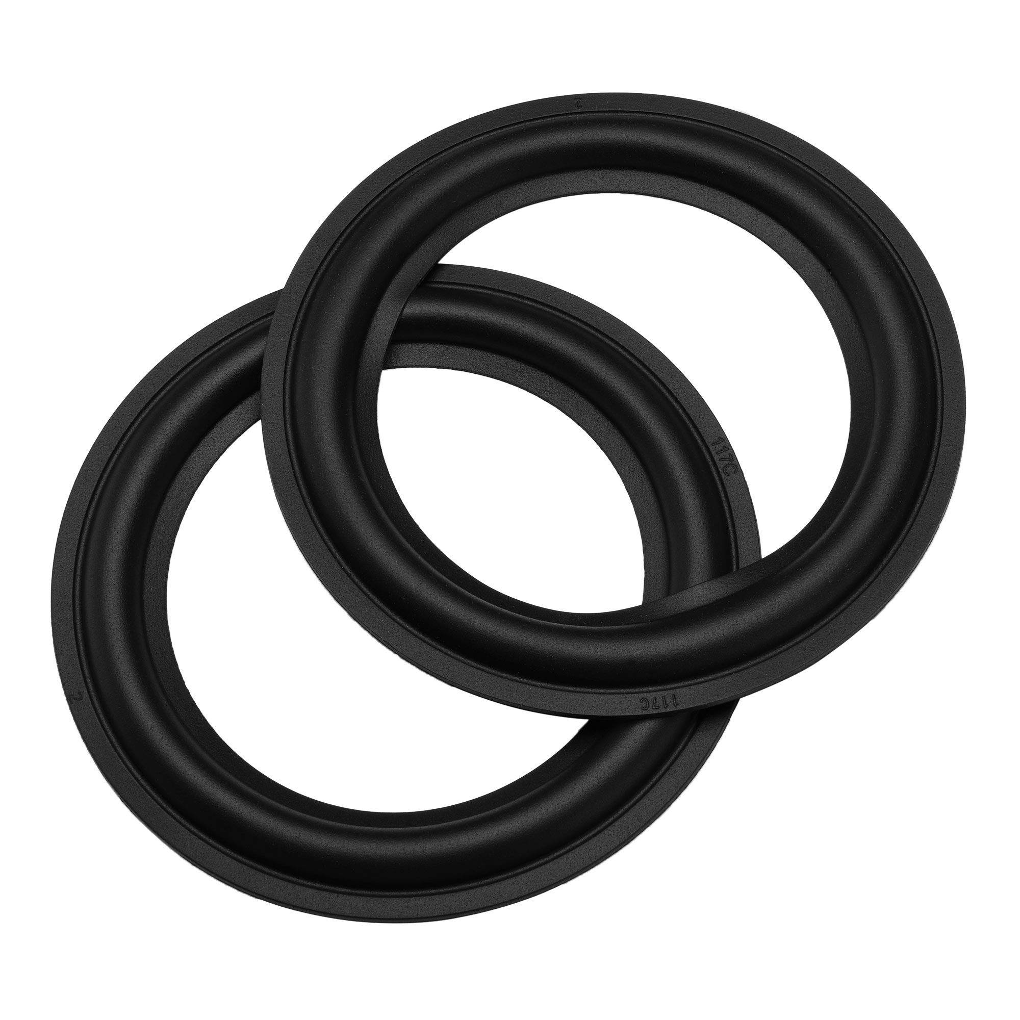 Bluecell 2pcs Black Color 5" Rubber Speaker Edge Surround Rings Replacement Parts for Speaker Repair or DIY (5")