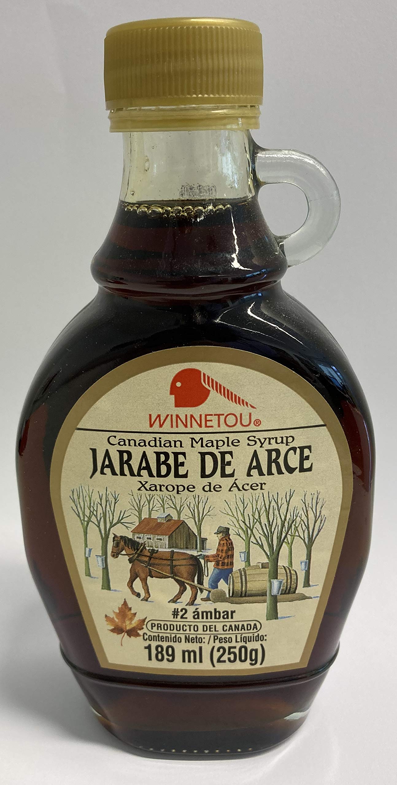 Sirope de Arce 100% Natural Maple Syrup Canadá #2 Ámbar Grado A 250g