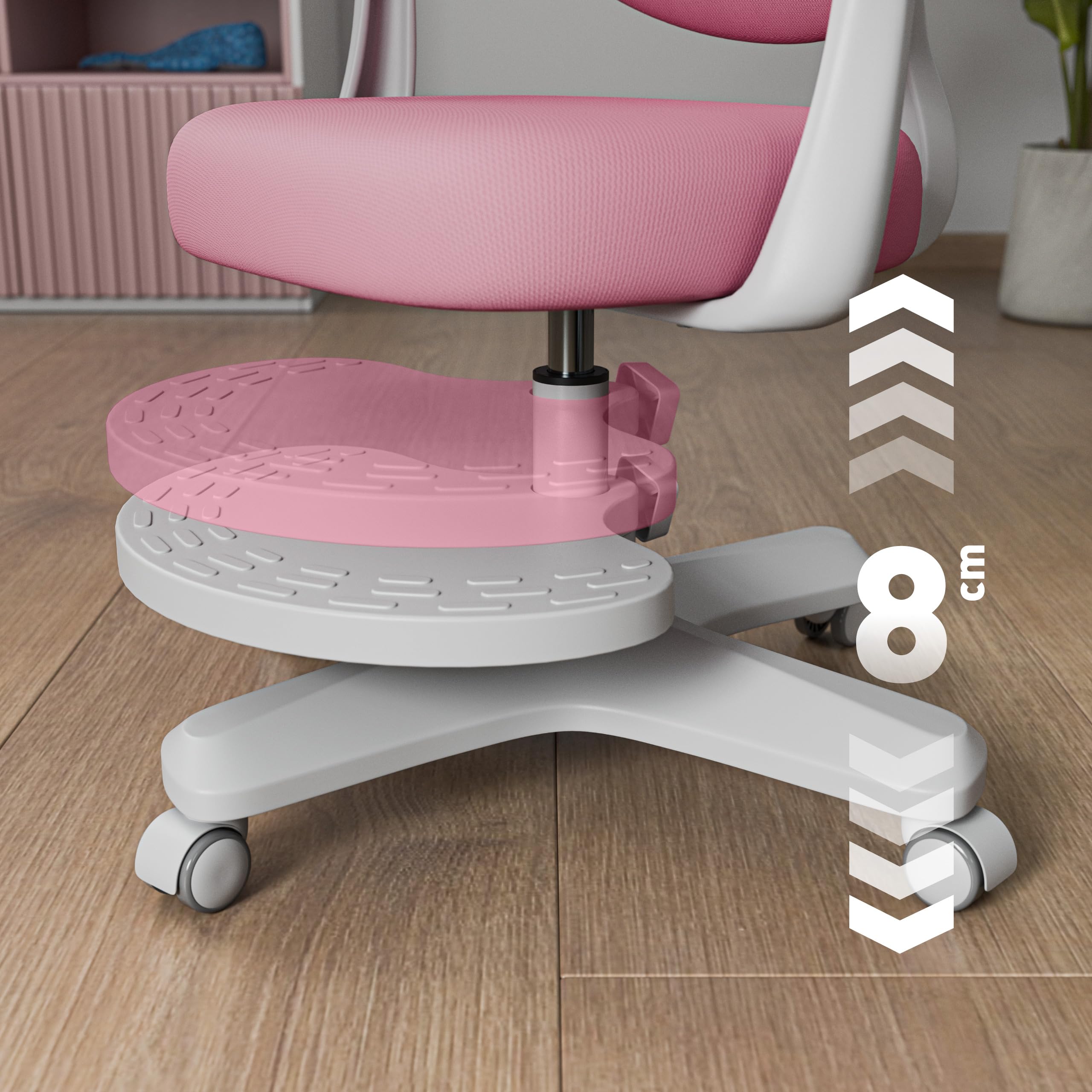 MARK ADLER Junior 4.6 ergonomiczne krzesło dziecięce, krzesło biurowe, krzesło obrotowe, regulacja wysokości, oparcie regulowane | obrót o 360° | podłokietniki składane | kółka grawitacyjne | podnóżek