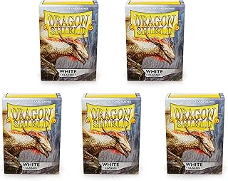 5 Packs Dragon Shield Classic White Standard Size 100 ct Card Sleeves Value Bundle! â€¦