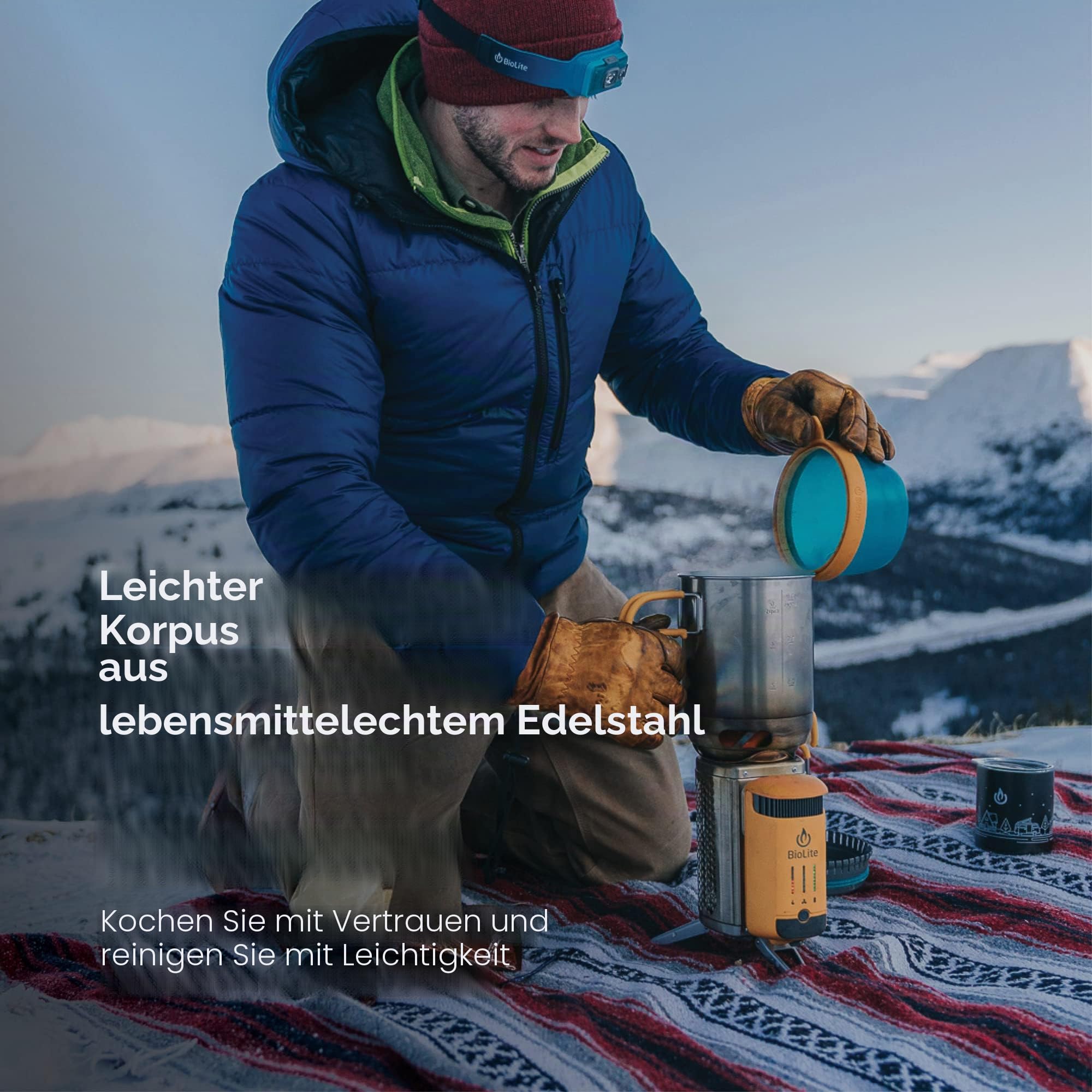 BioLite, CampStove KettlePot & Kaffee Set, Edelstahl Kochgeschirr Zubehör für Camping & Outdoor