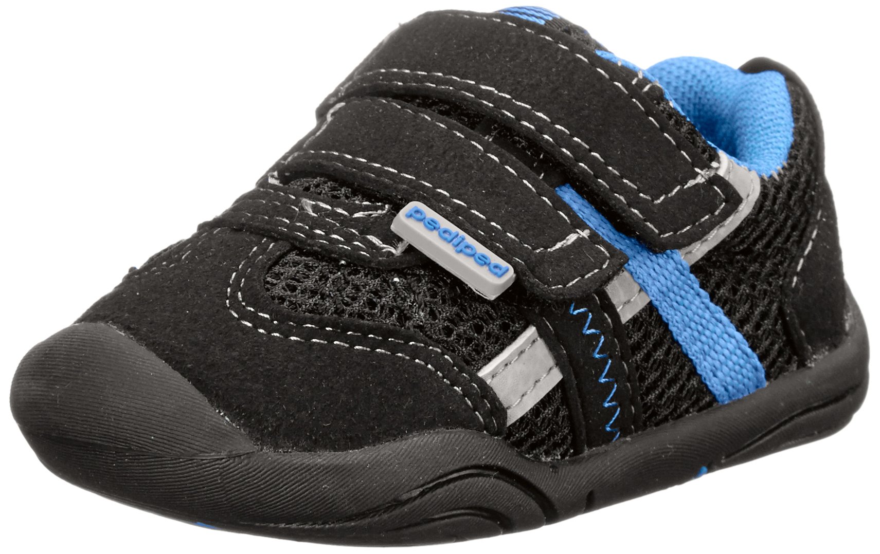 pediped Grip N Go Gehrig Casual Sneaker (Big Kid), Black Sky, 23 EU (7 E US Big Kid)