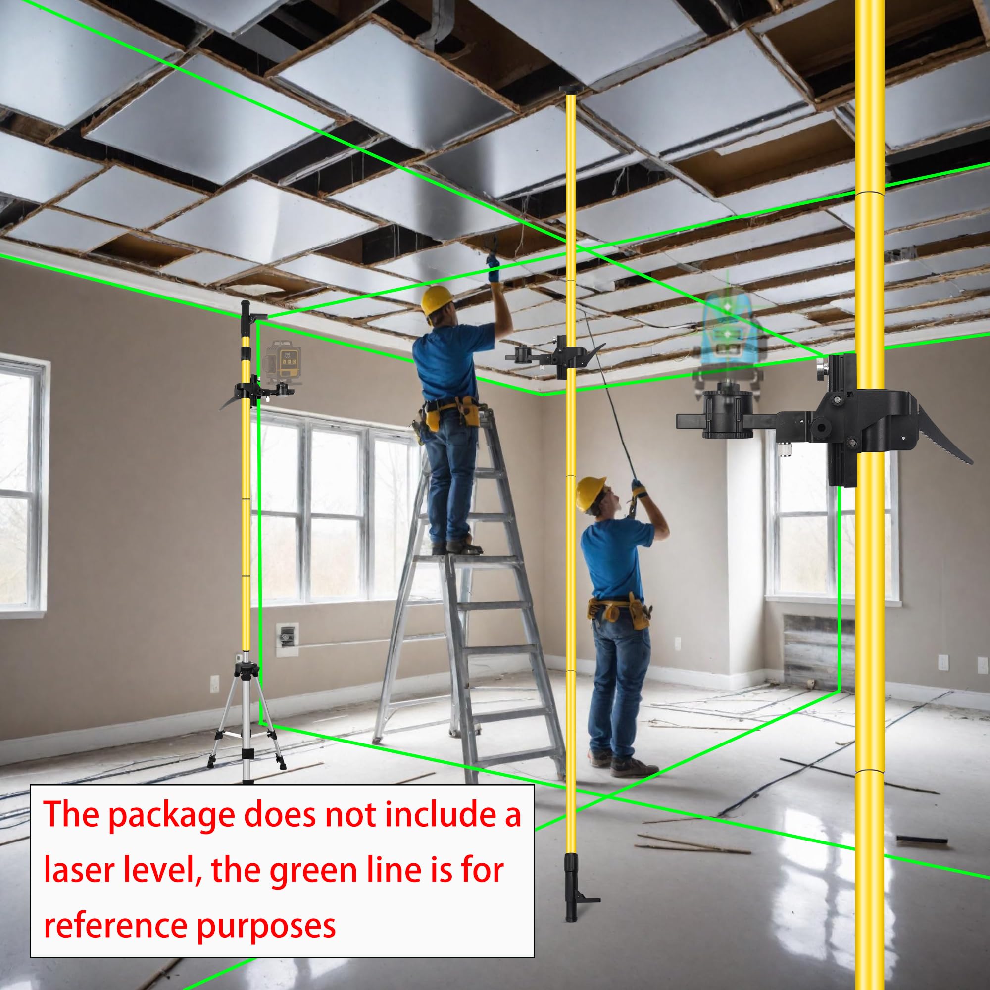 Multifunctional Laser Level Pole - 13.77ft -2