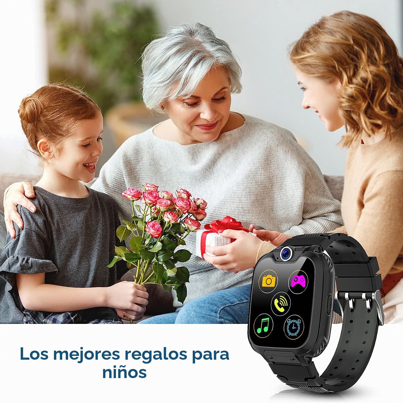 Reloj Inteligente Niño Smartwatch niños con Teléfono Llamadas 16 Juegos | Reloj Niños Conversación Bidireccional, Cámara, MP3 Música, Despertador, Calculadora, Estudiante Regalo