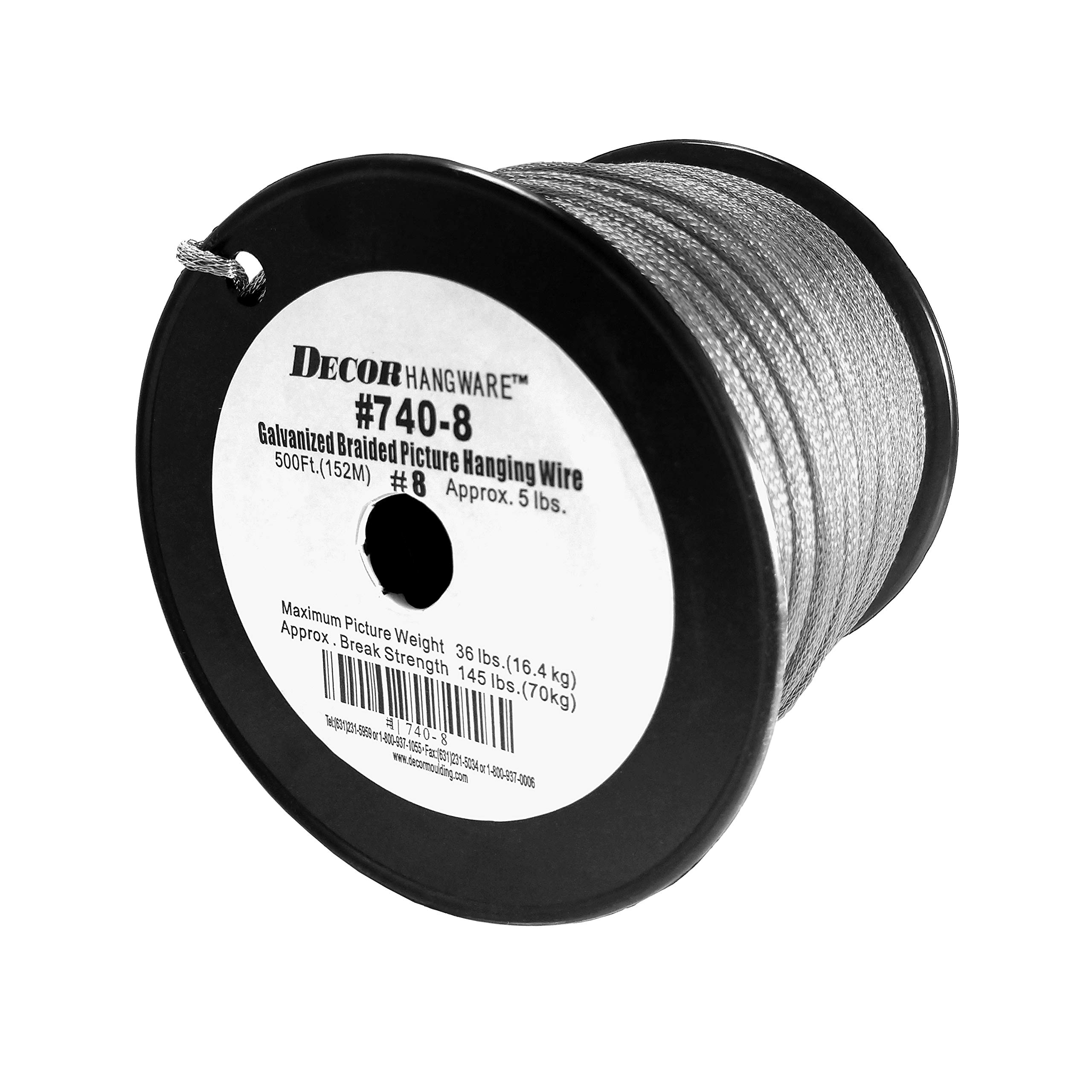 Framer Supply Galvanized 36 Strand Braided Picture Wire #8, Max Load 36lb, 500 Foot Roll