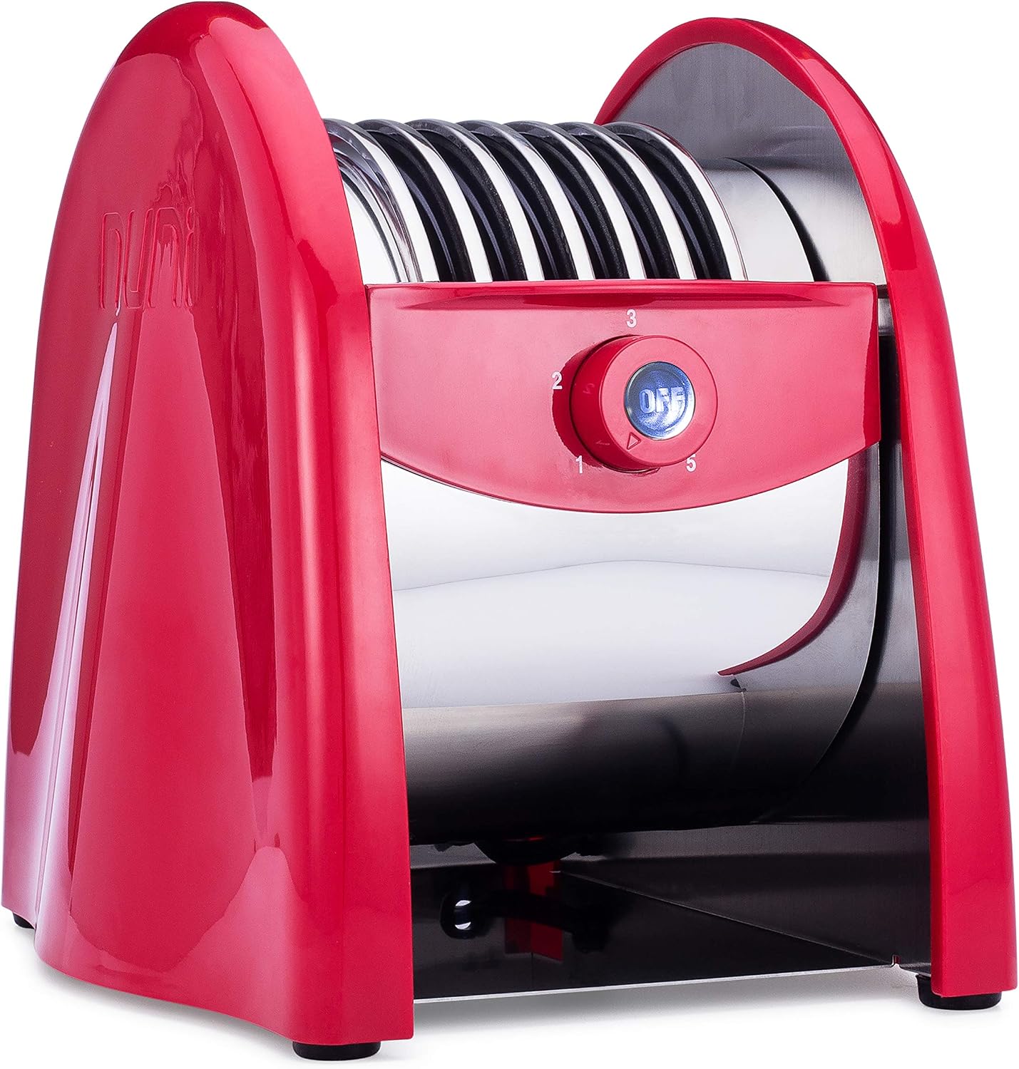 NUNI - World's First Tortilla Toaster (Red). 6 Hot Tortillas in Less Than One Minute. Easier Than Warming Tortillas On The Stove. Better Than Warming Tortillas In The Microwave. Made For 6-Inch Corn, Flour, & Wheat Tortillas.