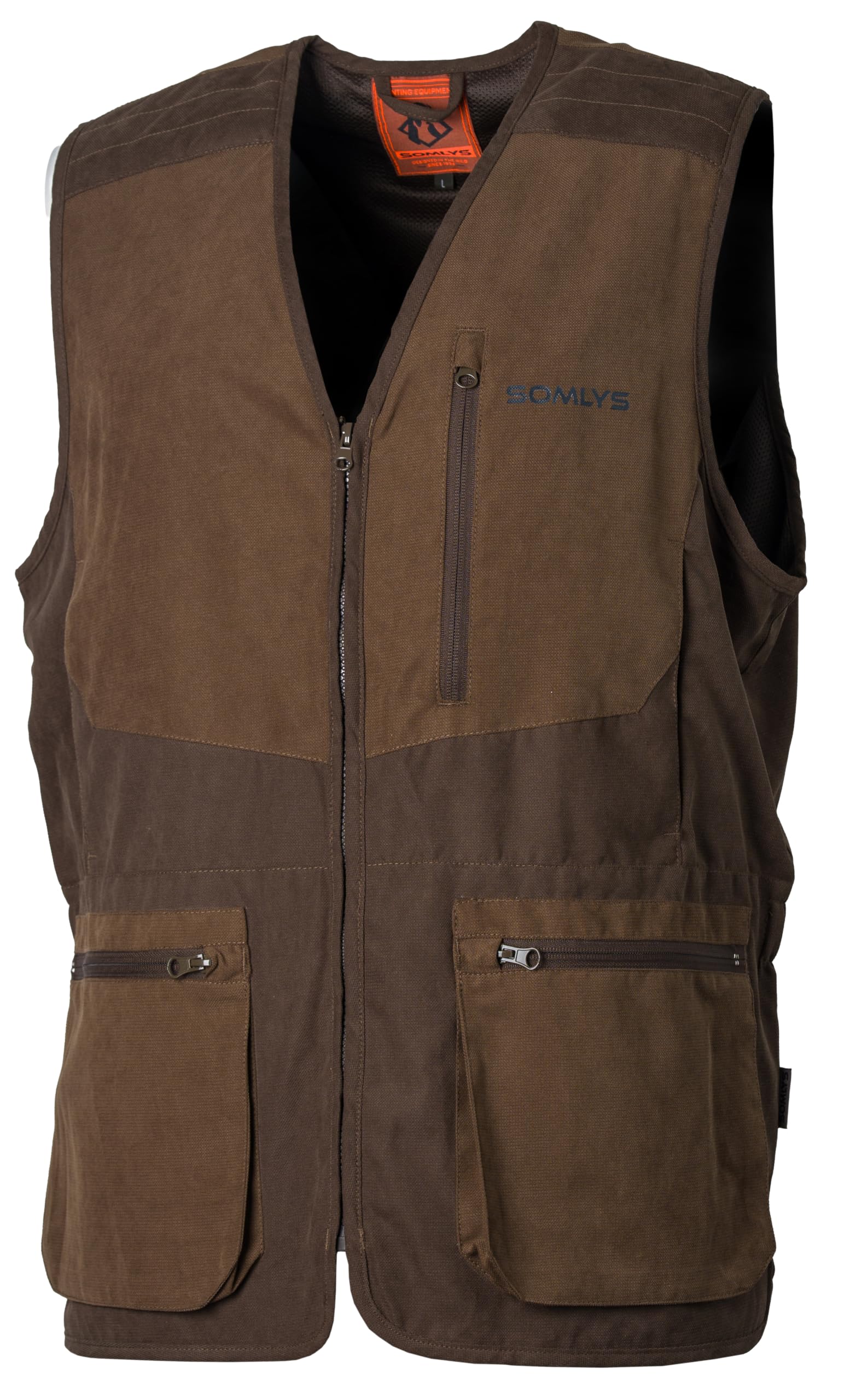 Somlys Gilet de Chasse Bicolore Marron, 85% Coton 15% Nylon - 277N