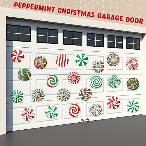 Vista 14 de Ferraycle Decoración magnética para puerta de garaje, decoración de puerta de garaje de Navidad, calcomanías para el refrigerador, calcomanías