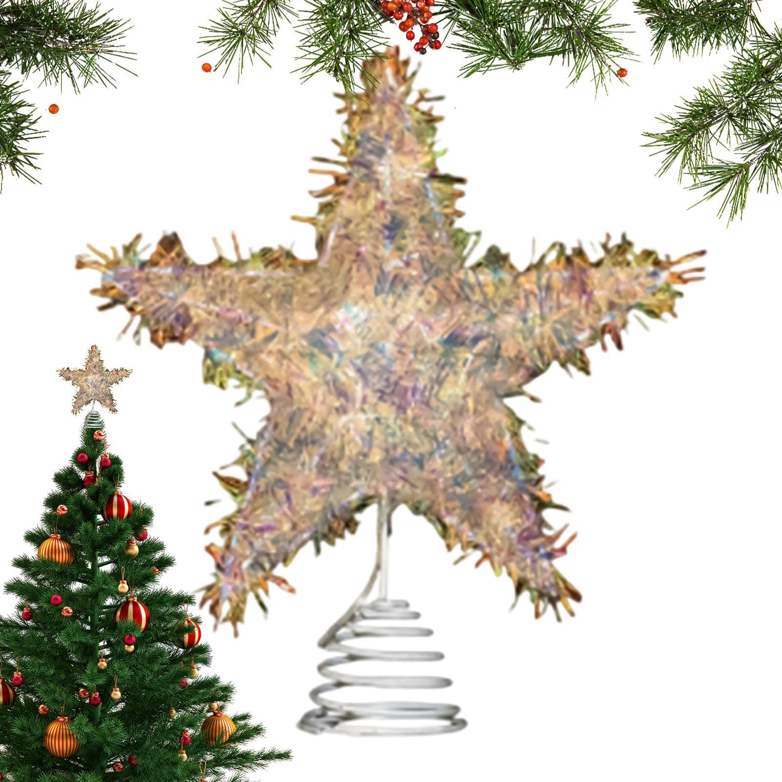 Adorno de decoración superior de árbol tipo estrella ideal para regalar