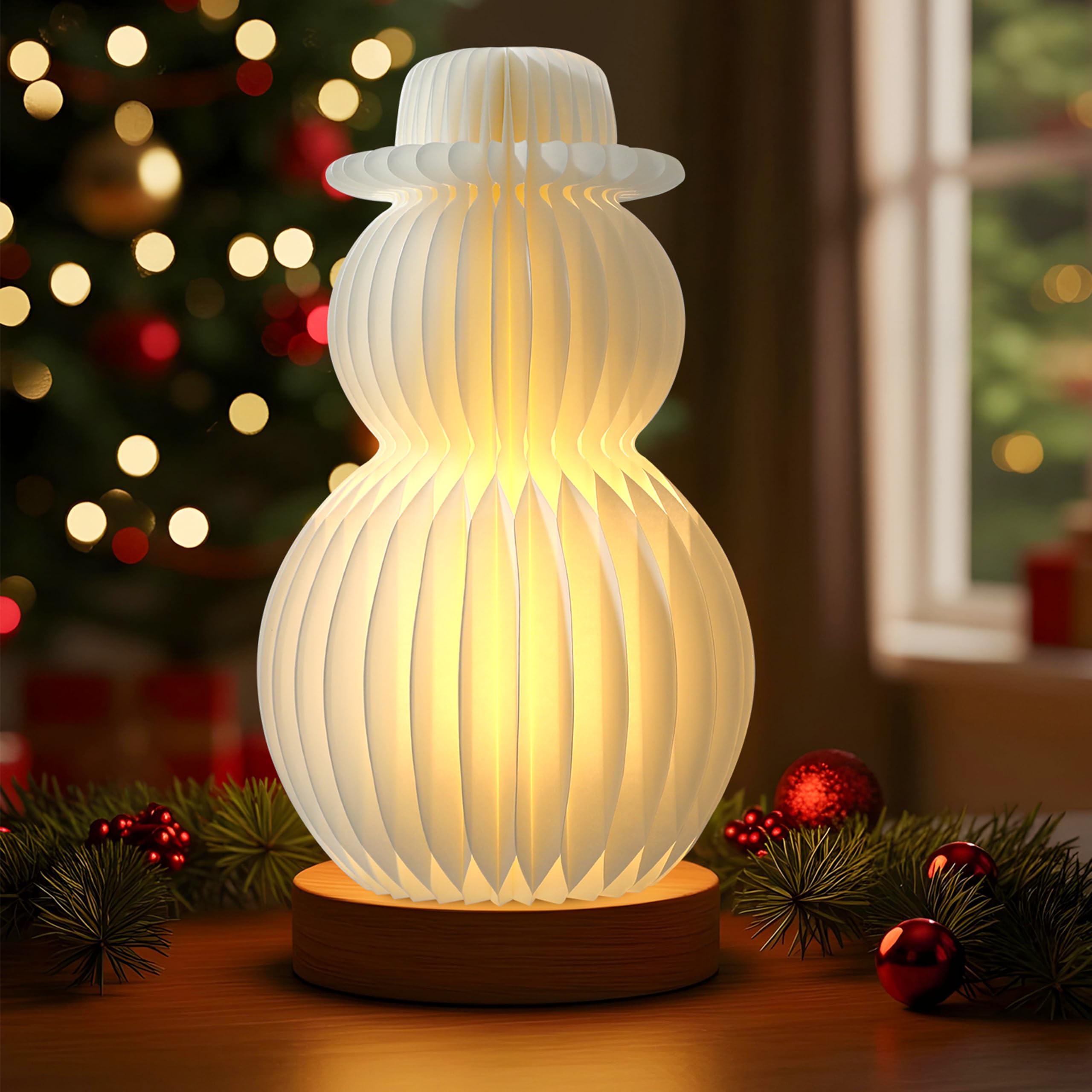 Weihnachtsdekorationen Papier Schneemann leuchten