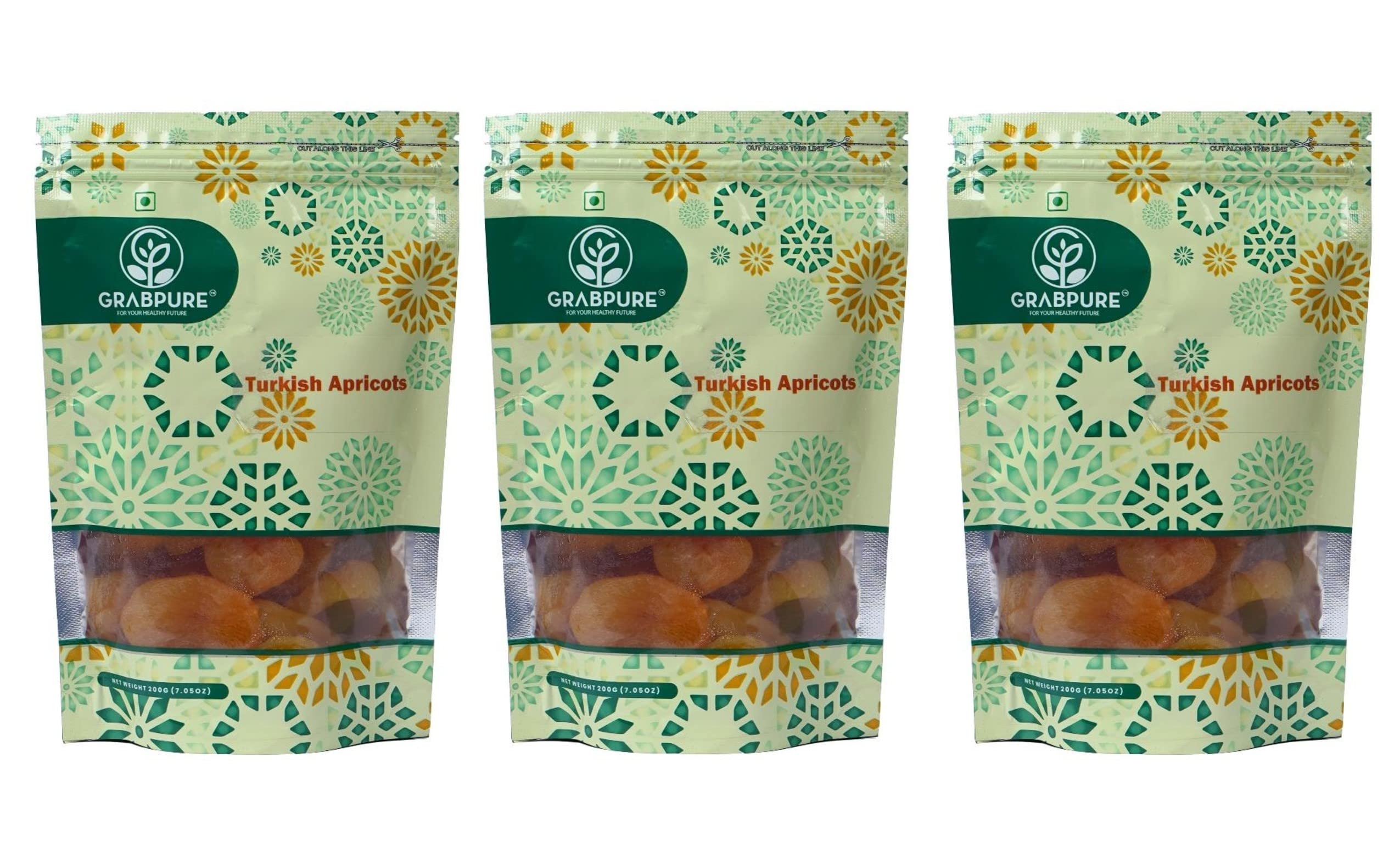 GRABPURE Premium Turkish Apricots Edible Apricots Dry Fruits | 200 grams Each (Pack of 3) (B0BRKXXW5V) Amazon Price History, Amazon Price Tracker