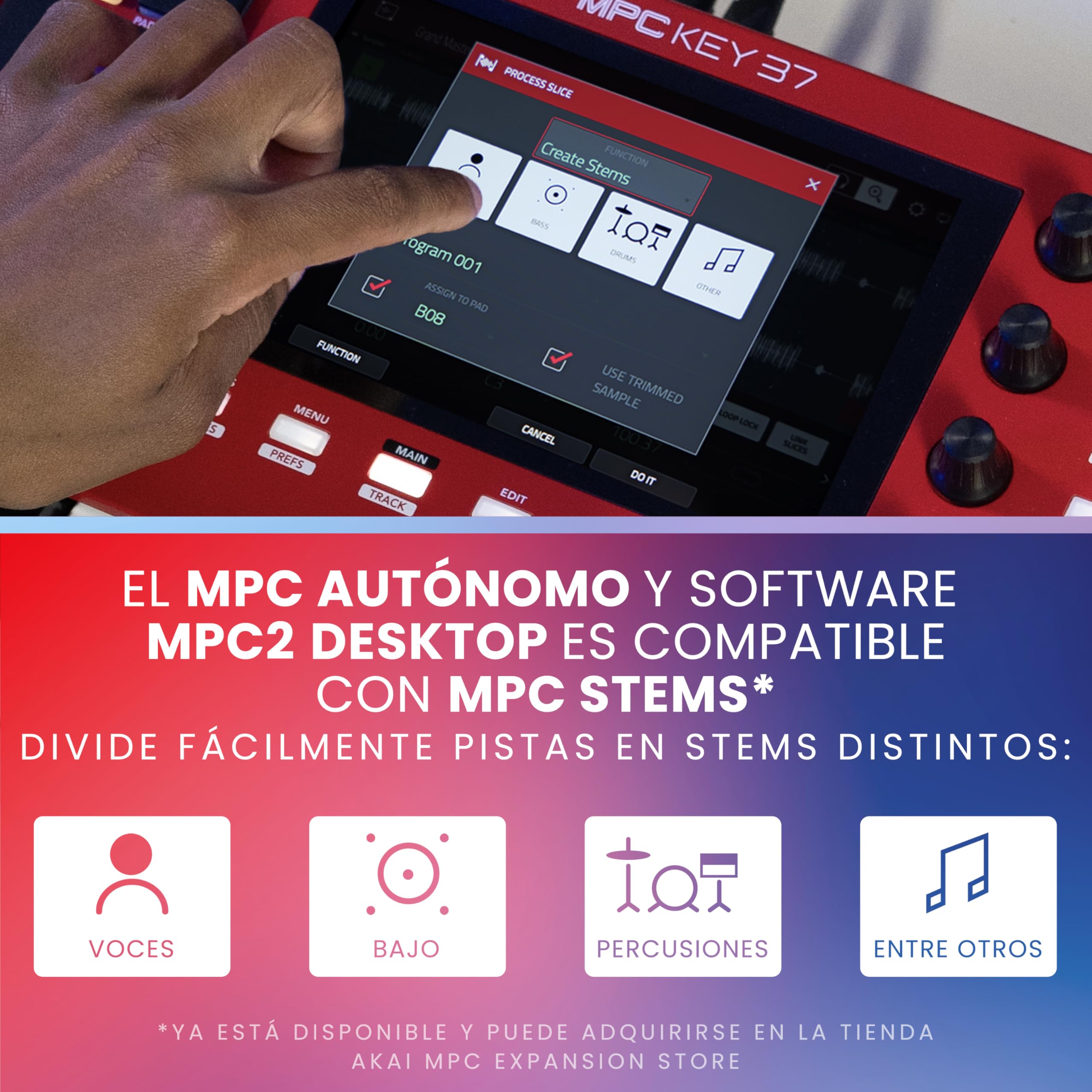 Akai Professional MPC Key 37 Sintetizador de Producción Independiente, Caja de Ritmos, Teclado MIDI, con Wi-Fi, Bluetooth, Pantalla Táctil, Plug-ins e Integración con Native Instruments