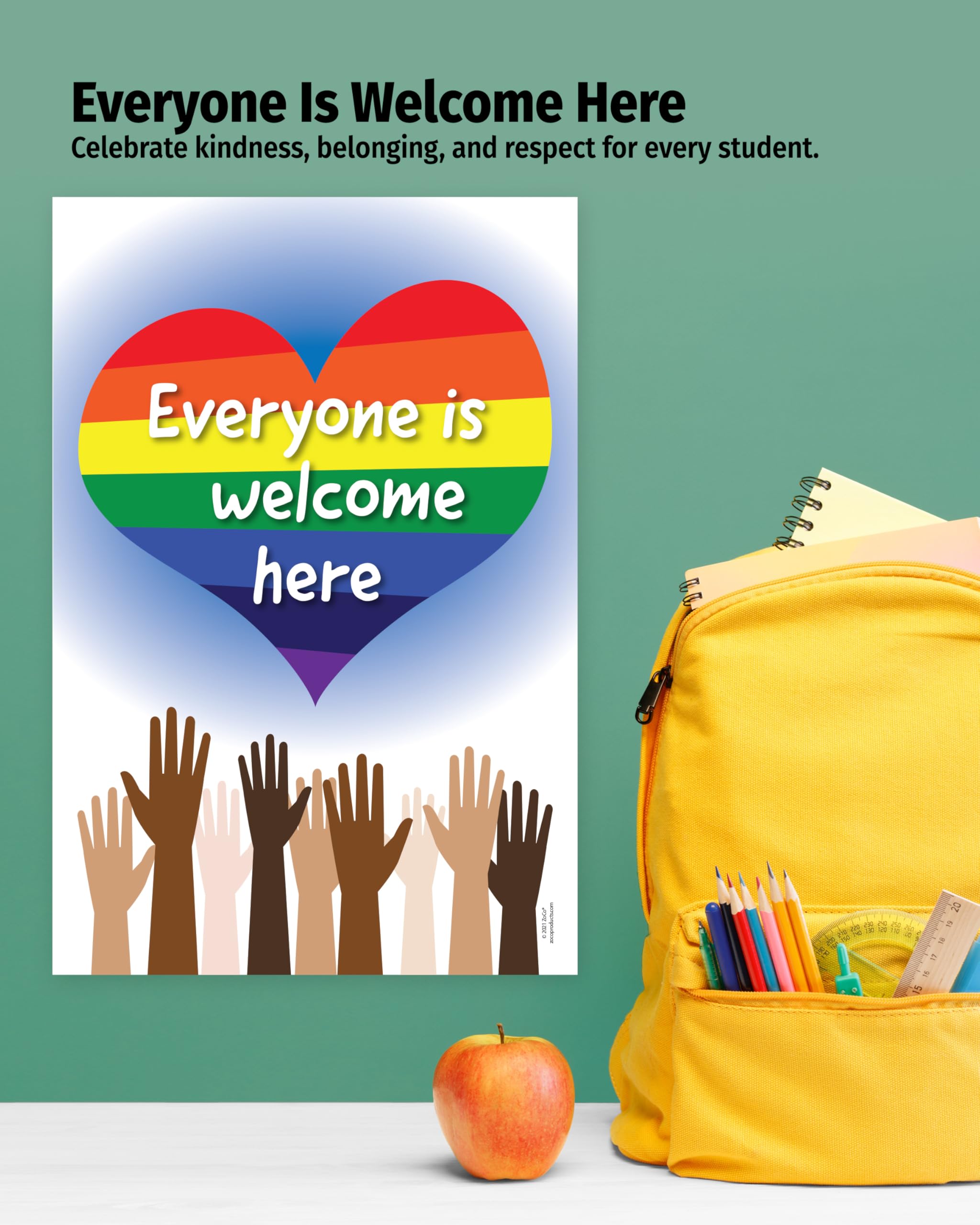 ZOCO - Everyone is Welcome Here Poster, 12 x 18 in. (Laminated