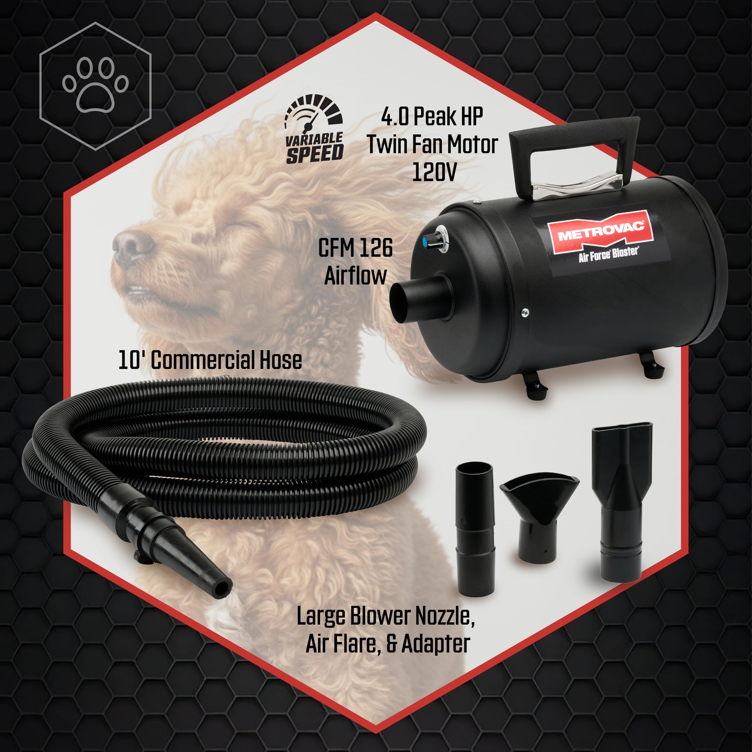 METRO 犬用ブロワー Amazon.com: Metro The Air Force Blaster Variable Control Pet Dryer